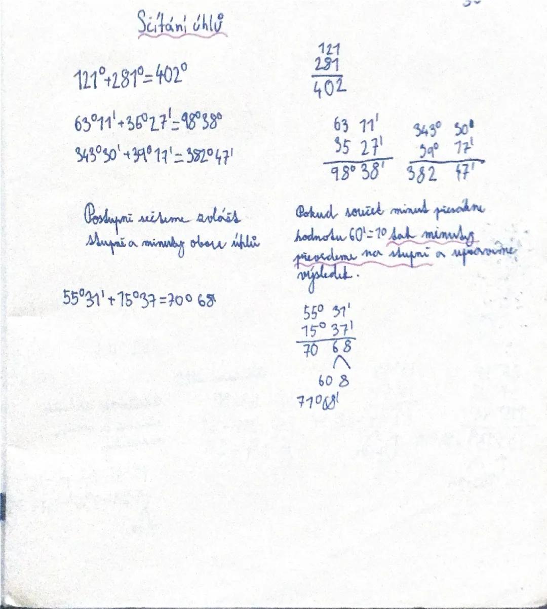 Matematika: Jak správně sčítat úhly