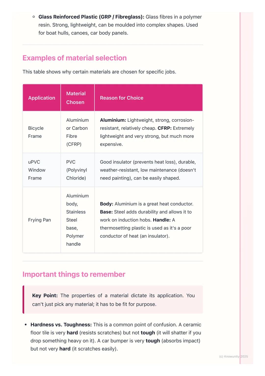 # Common Engineering
Materials

An introduction to common materials

Choosing the right material is one of the most important jobs for an en