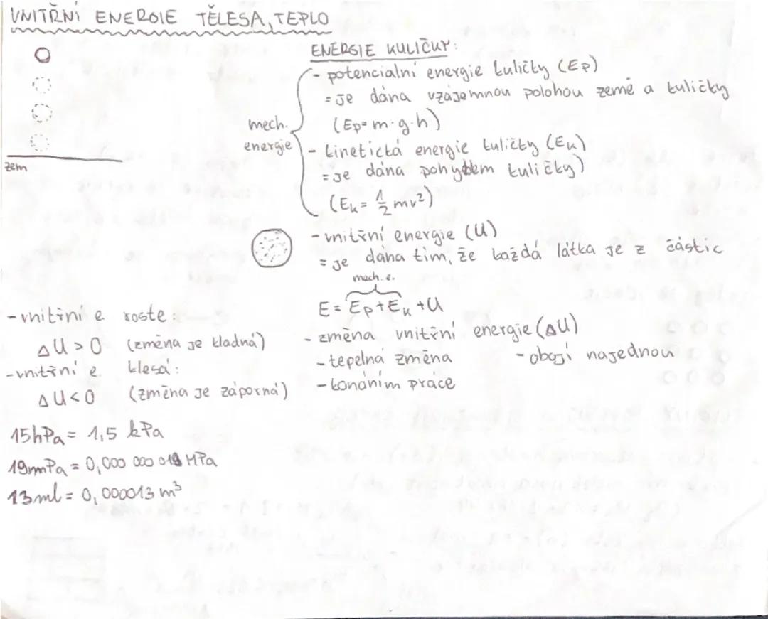 Vnitřní energie tělesa: Základy a vzorce