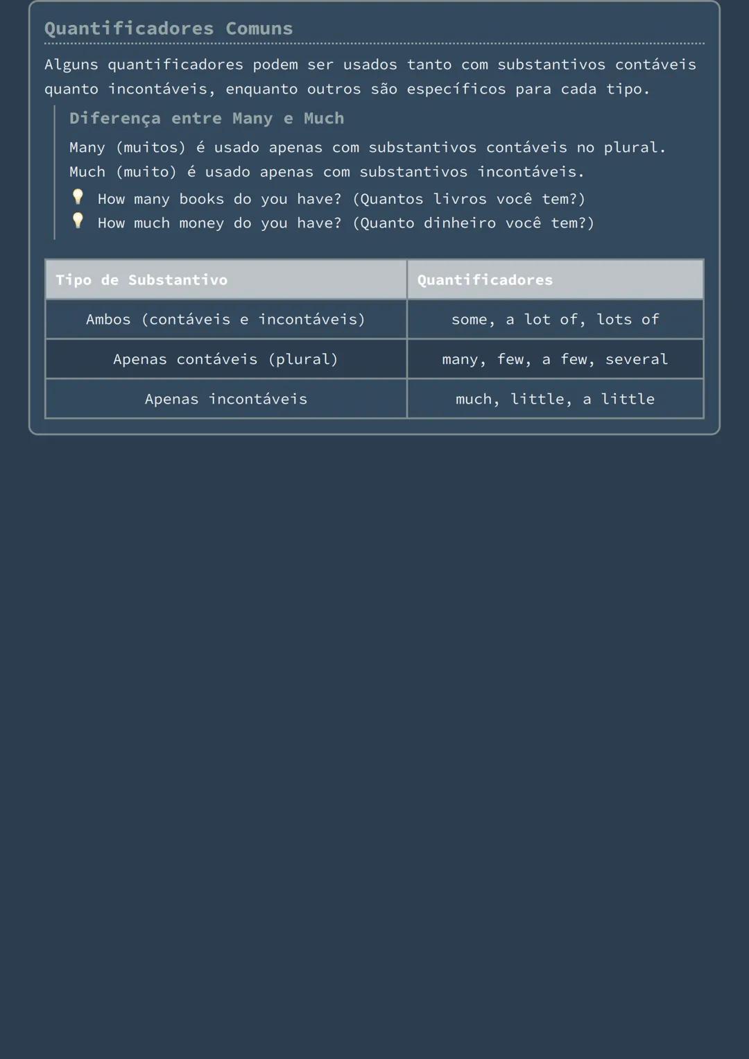 # Substantivos Contáveis e Incontáveis

Introdução aos Substantivos Contáveis e Incontáveis

Na língua inglesa, os substantivos são classifi