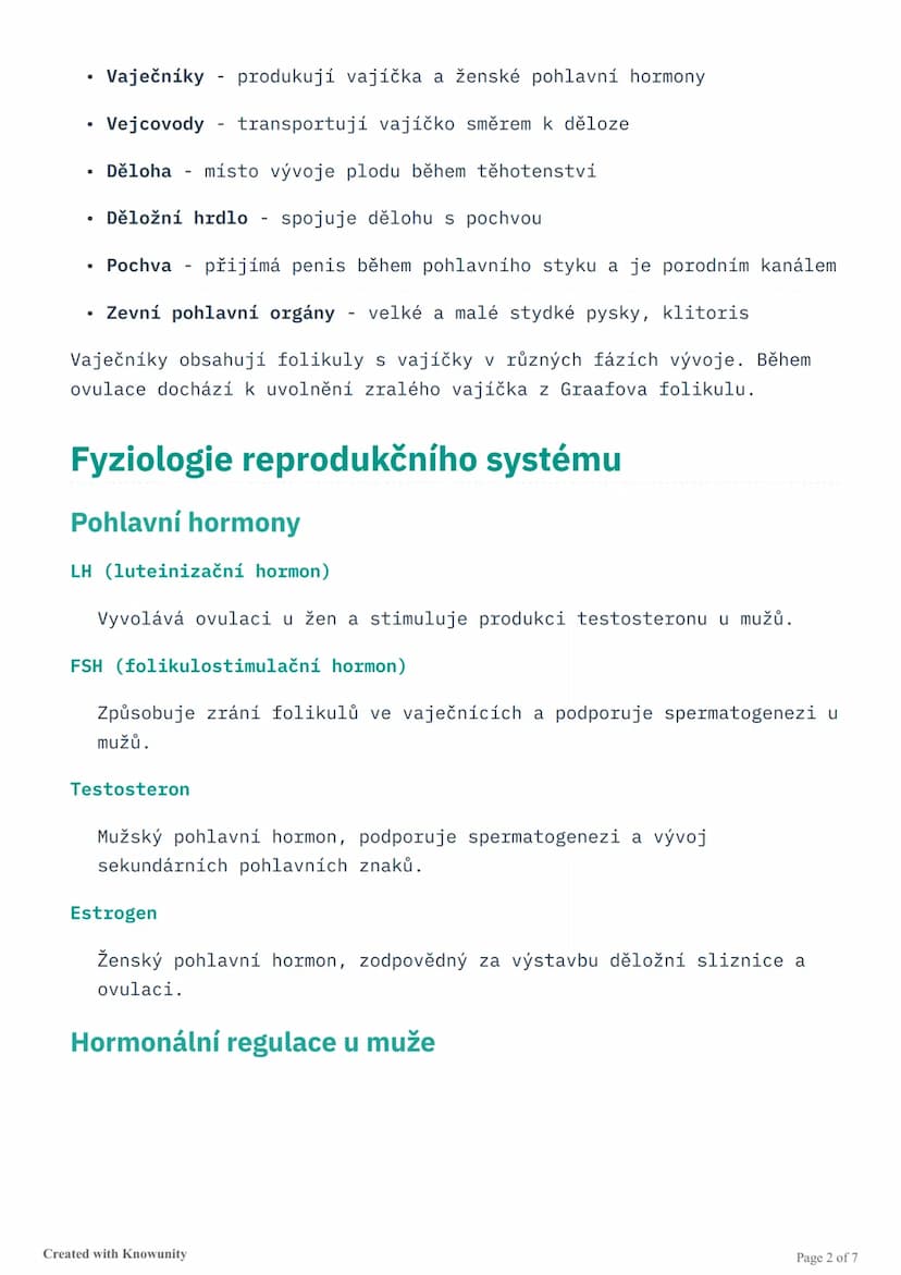# Reprodukční systém člověka

Přehled anatomie a fyziologie reprodukčního systému, vývoje pohlaví v
děloze, vývoje zárodečných buněk a metod
