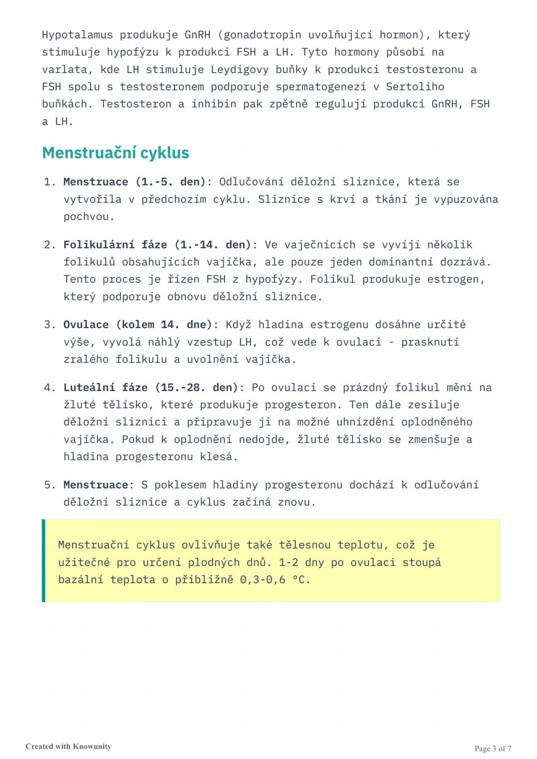# Reprodukční systém člověka

Přehled anatomie a fyziologie reprodukčního systému, vývoje pohlaví v
děloze, vývoje zárodečných buněk a metod