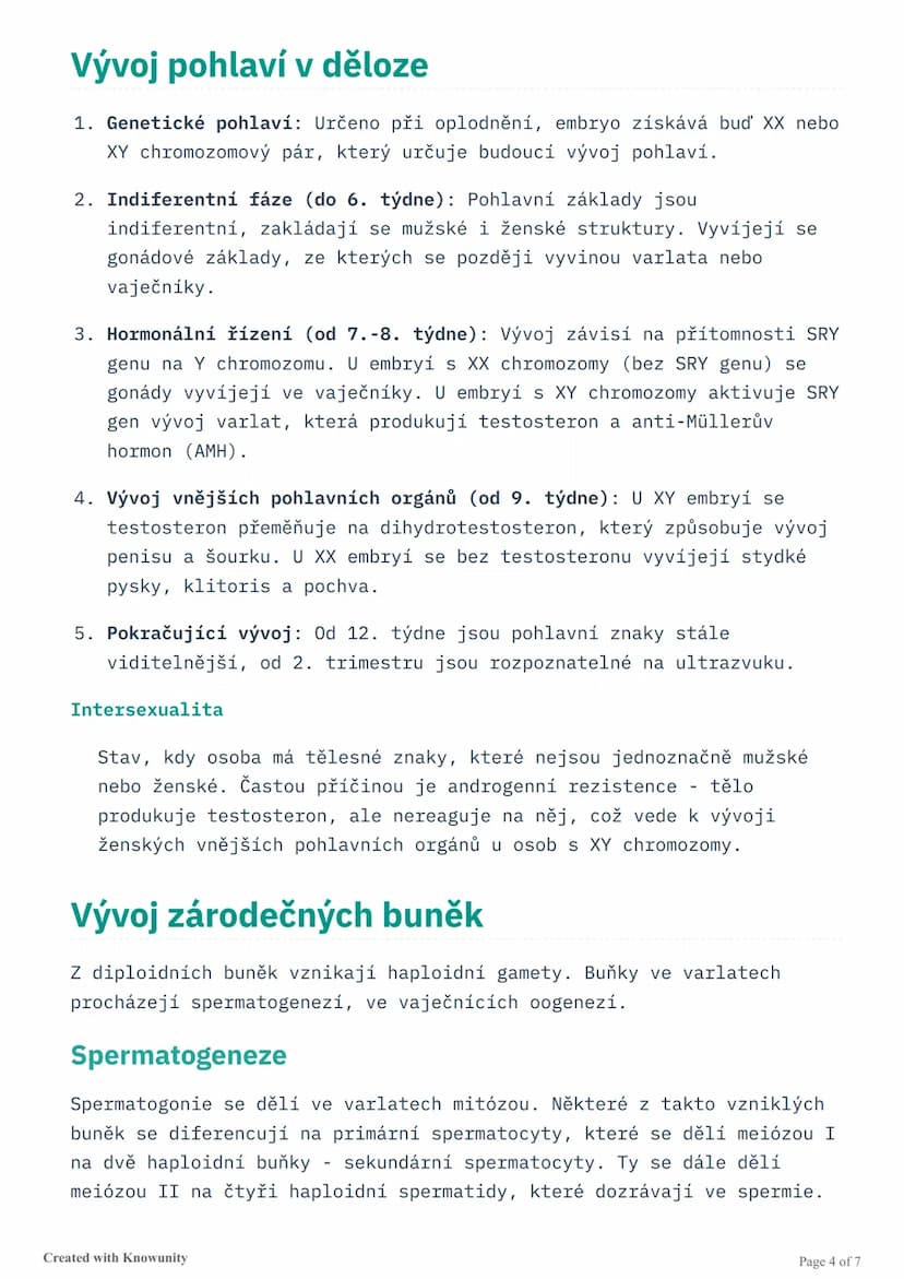 # Reprodukční systém člověka

Přehled anatomie a fyziologie reprodukčního systému, vývoje pohlaví v
děloze, vývoje zárodečných buněk a metod