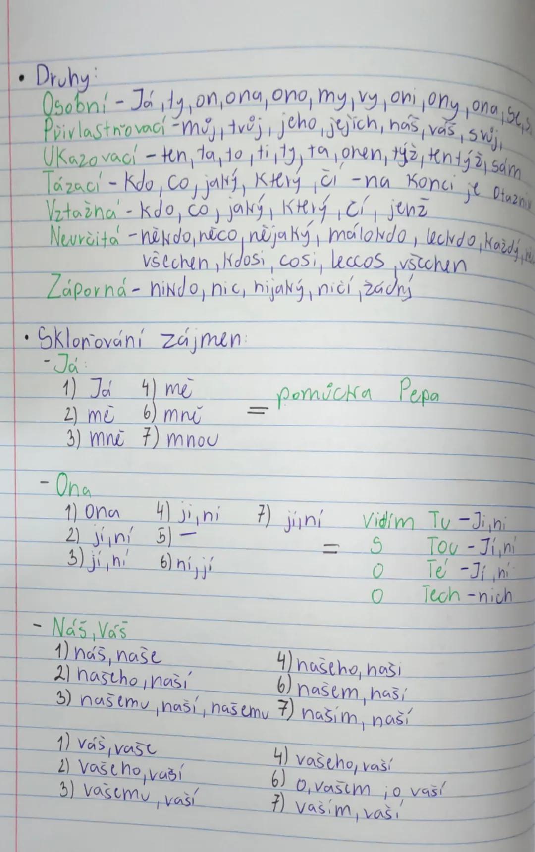 # Tvarosloví

* Podstatná jména:
  * Druhy:
    - Konkrétní (obecná) -neoznačují nic konkrétního
    - Vlastní - označují konkrétní osobu, z