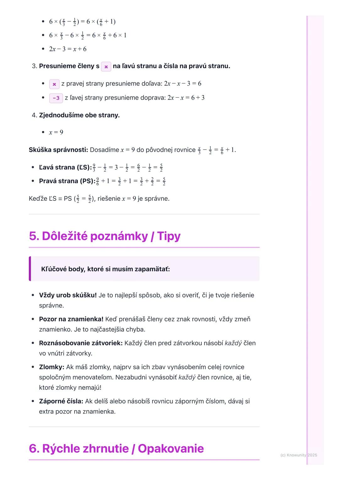 # Lineárne rovnice s jednou
neznámou

1. Úvod do lineárnych rovníc

Lineárne rovnice s jednou neznámou sú super dôležitá časť matematiky, kt