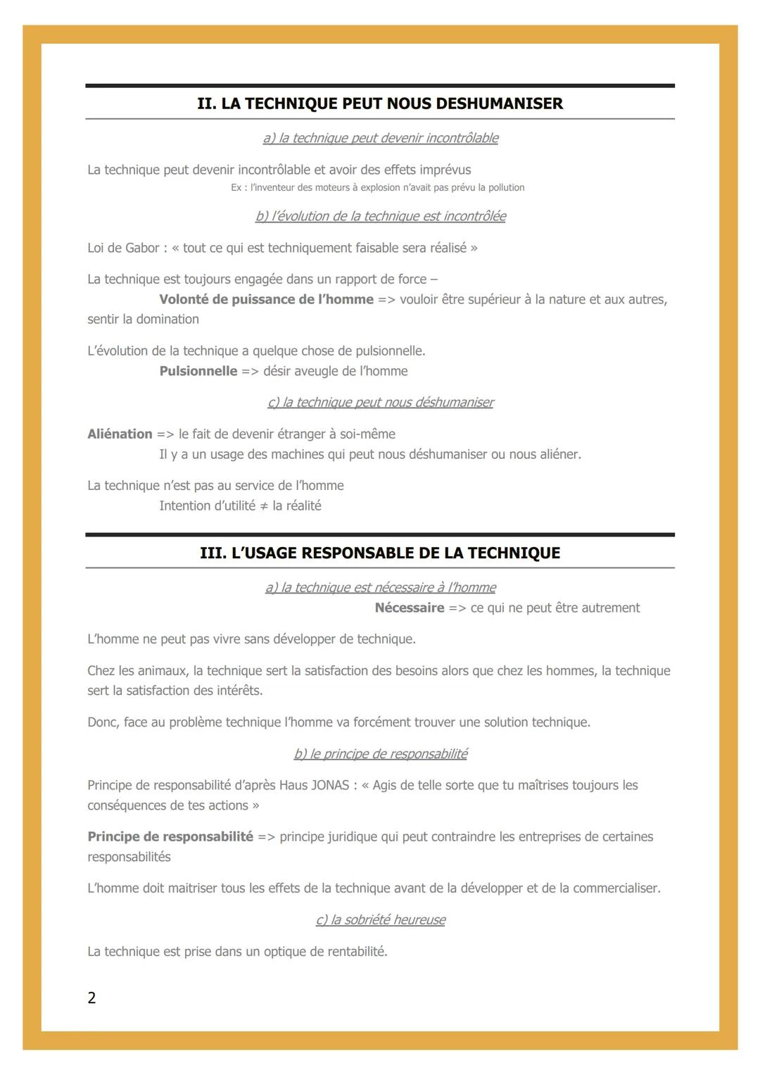 2 - LA TECHNIQUE

INTRODUCTION

Technique => Ensemble des moyens - connaissances et savoir-faire - permettant d'obtenir
efficacement un résu