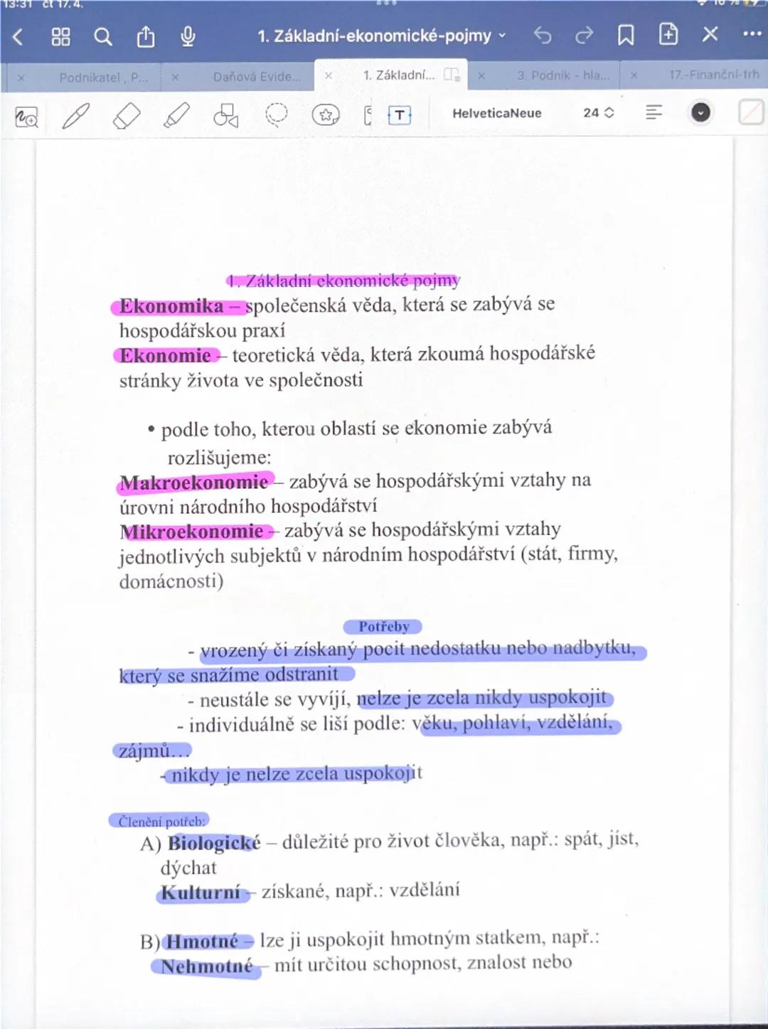 Základní ekonomické pojmy 