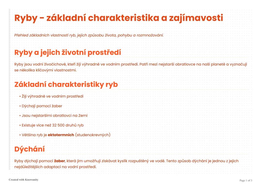 Ryby: Popis, Způsob Života a Zajímavosti