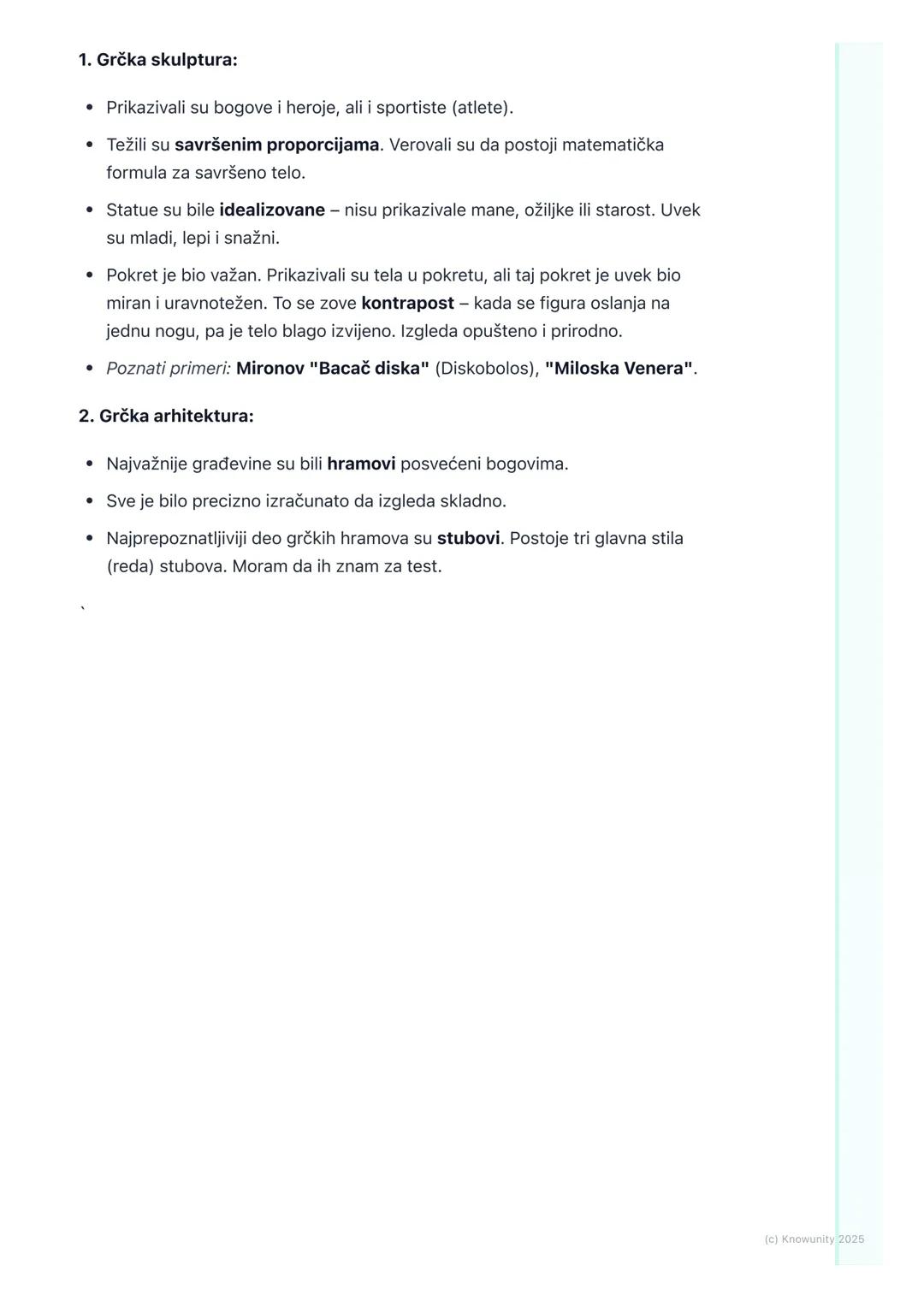 # Antička umetnost (Grčka i
Rim)

## Uvod u antičku umetnost

Antička umetnost je umetnost starih Grka i Rimljana. To je bilo jako davno, pr