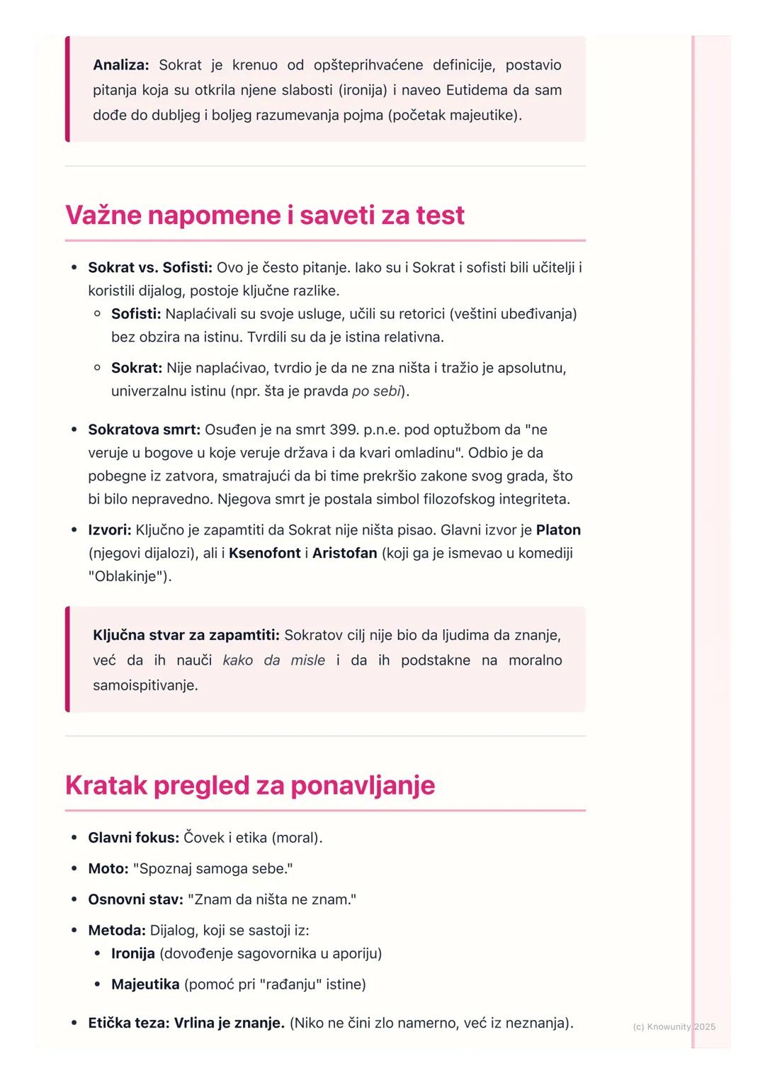 # Sokrat

## Uvod u Sokratovu filozofiju

Sokrat (oko 470-399. p.n.e.) je bio atinski filozof, smatra se jednim od
osnivača zapadne filozofi