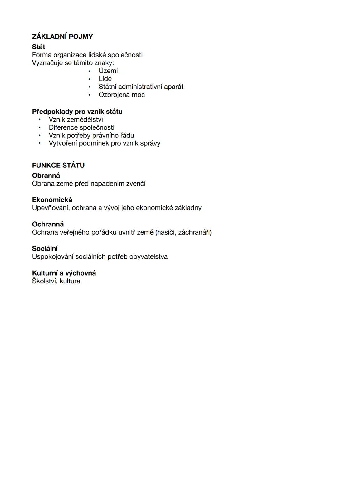 ## VĚŘEJNÁ SPRÁVA
## ZÁKLADNÍ POJMY
Karolína Čechová V4 OBSAH
Obsah
2
Základní Pojmy
3
Funkce Státu
3
Pasivní Volební Právo
4
Aktivní Volebn