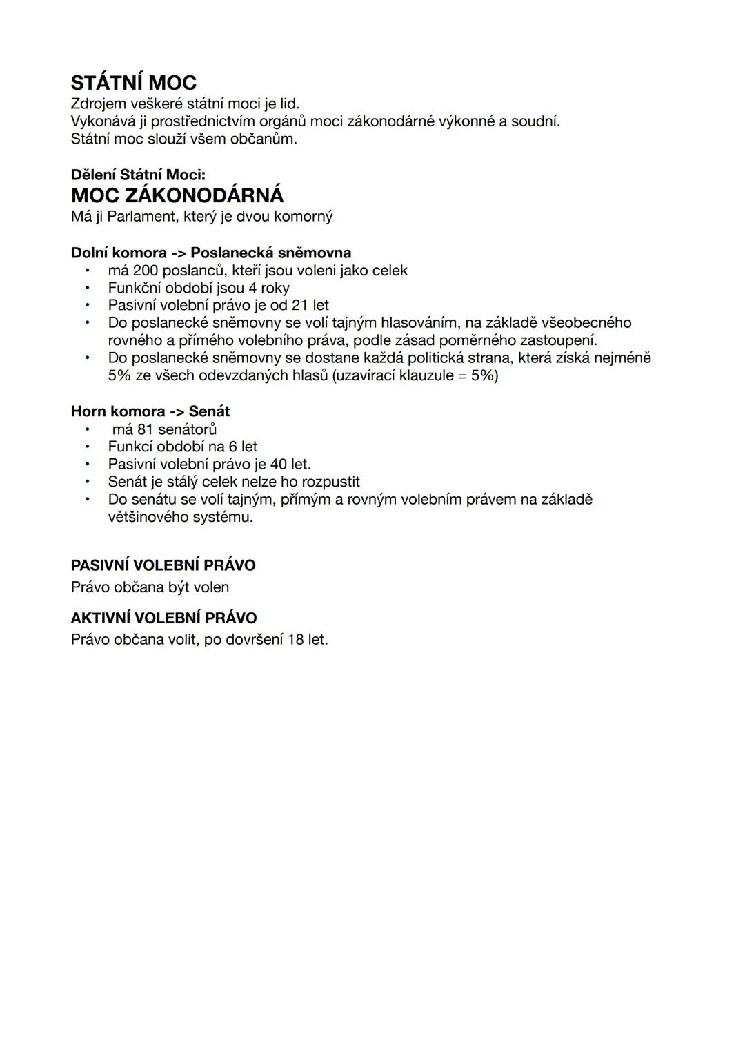 ## VĚŘEJNÁ SPRÁVA
## ZÁKLADNÍ POJMY
Karolína Čechová V4 OBSAH
Obsah
2
Základní Pojmy
3
Funkce Státu
3
Pasivní Volební Právo
4
Aktivní Volebn