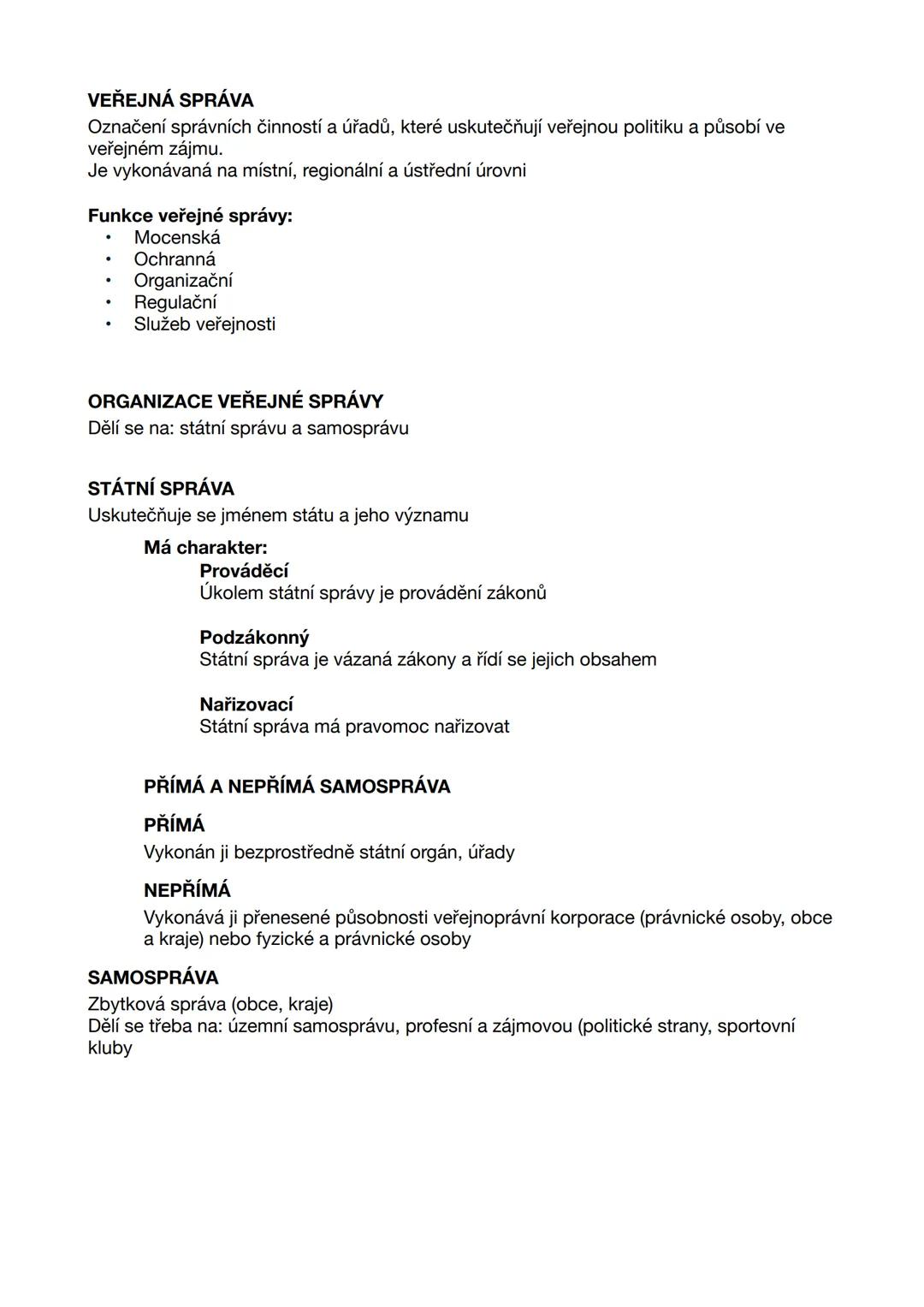 ## VĚŘEJNÁ SPRÁVA
## ZÁKLADNÍ POJMY
Karolína Čechová V4 OBSAH
Obsah
2
Základní Pojmy
3
Funkce Státu
3
Pasivní Volební Právo
4
Aktivní Volebn