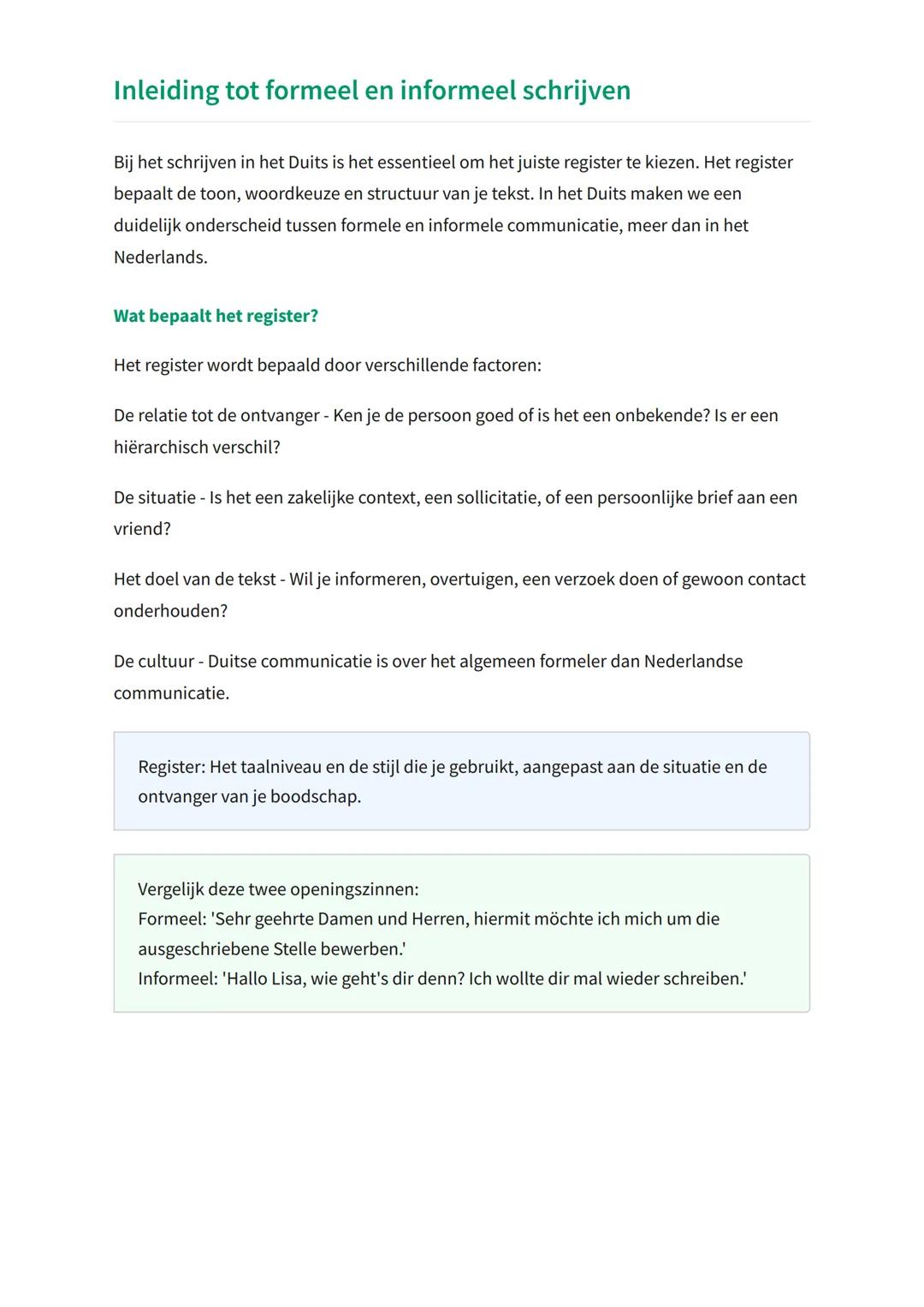 Schrijfvaardigheid Duits: formele en
informele teksten
Leren schrijven van formele en informele Duitse teksten
Duits Taal en Literatuur. Gra