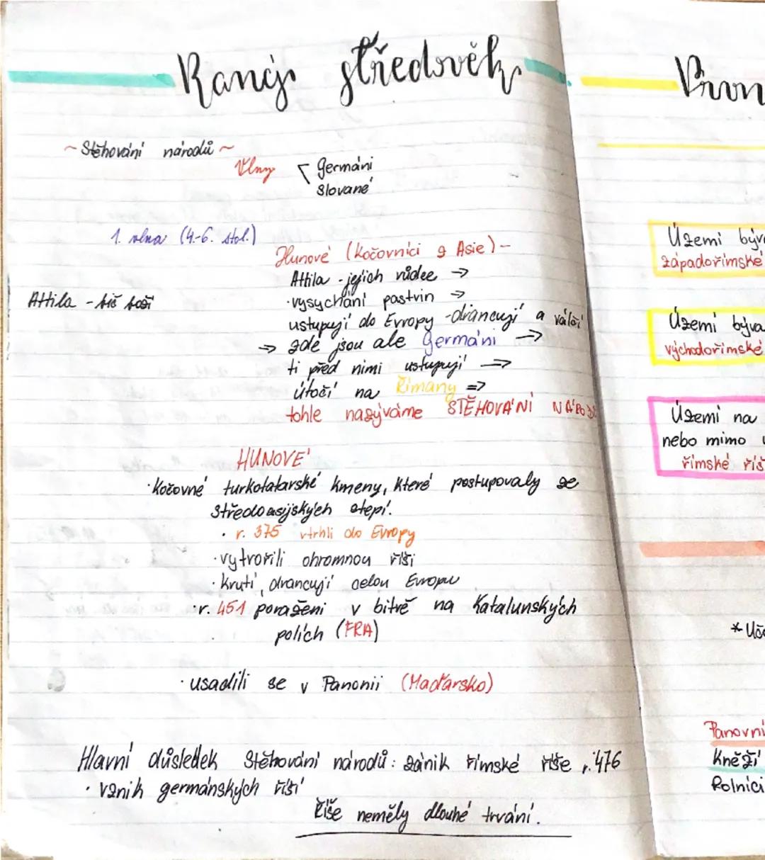 --- OCR Start ---
Rang, středovéh
Pron
-Stěhování národů~
Vlny Germani
1. olna (4-6. stol.)
Attila - bie foi
Slovane
Hunové (Kočovnici 9 Asi