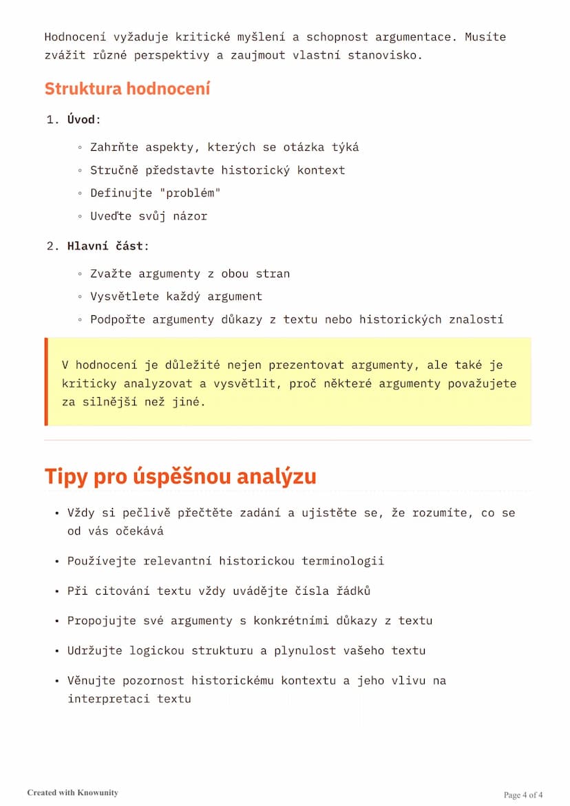 # Analytické dovednosti pro historické
zkušky

Přehled tří hlavních úkolů při historických zkouškách: formální
analýza, historický kontext a