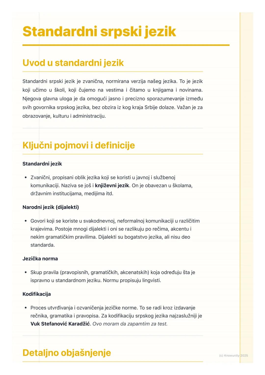 # Standardni srpski jezik

## Uvod u standardni jezik

Standardni srpski jezik je zvanična, normirana verzija našeg jezika. To je jezik
koji