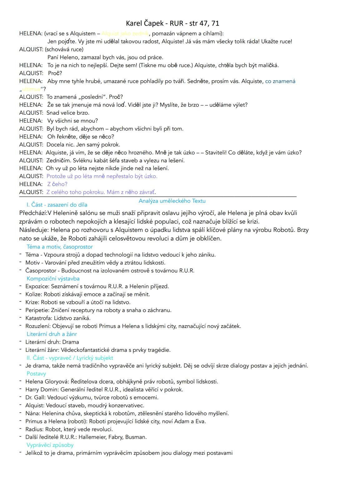 Analýza a Shrnutí Knihy R.U.R.