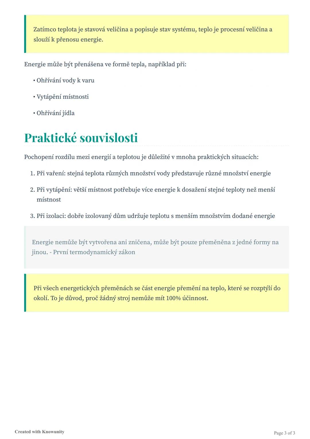 Fyzika - formy energie a jejich
příklady (rozdíl oproti teplotě)
Studijní materiál o různých formách energie, jejich příkladech a vysvětlení
