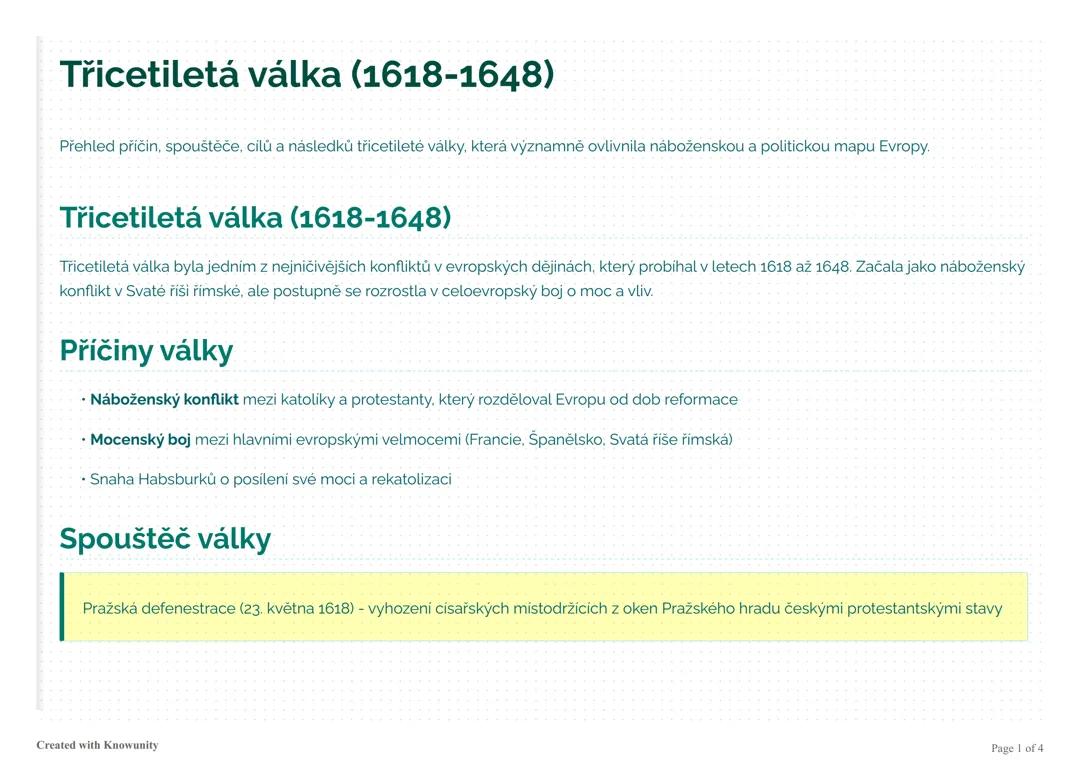 Třicetiletá válka (1618-1648)