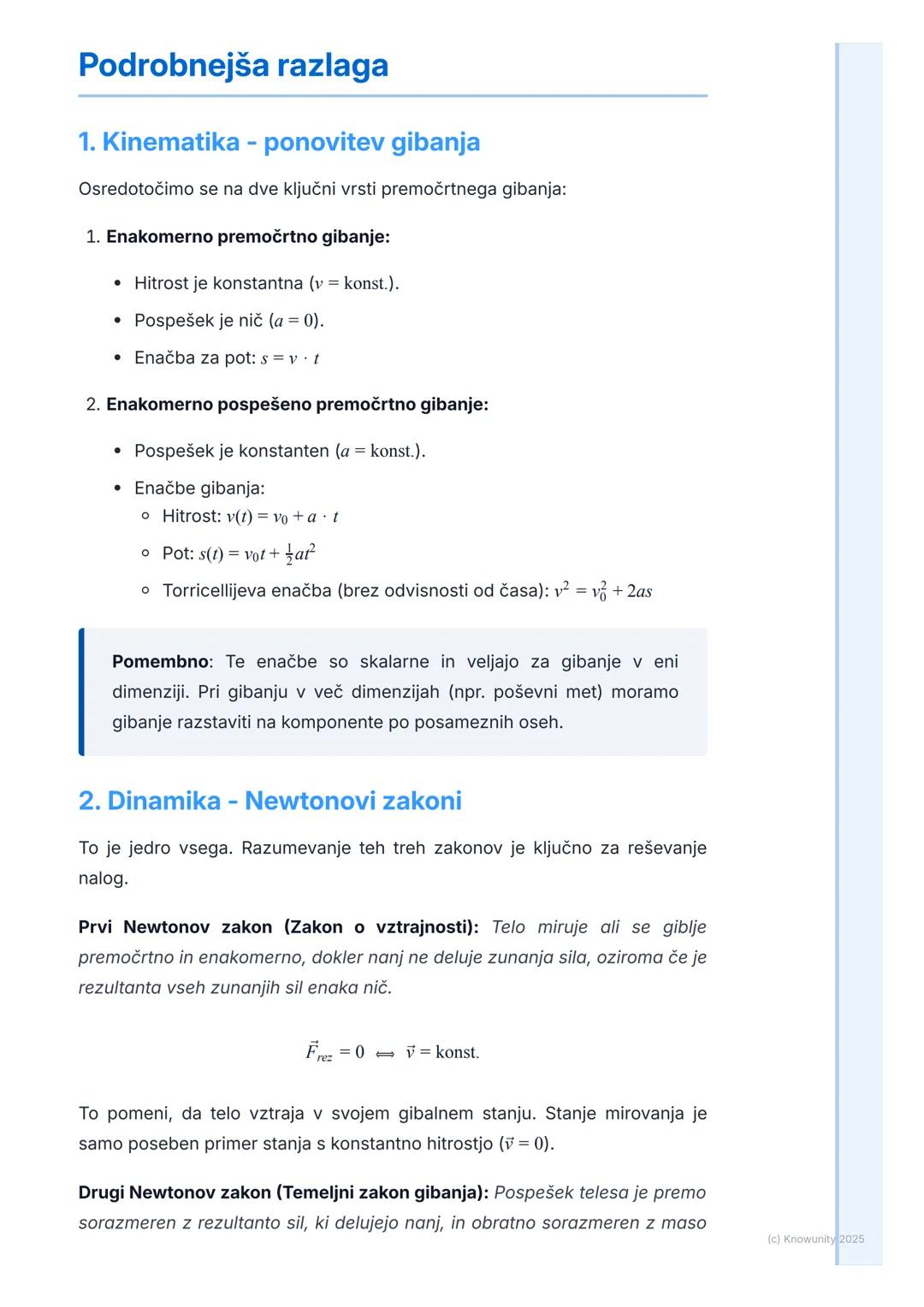 # Kinematika in dinamika točke

Uvodni pregled

Kinematika in dinamika točke sta osnova mehanike. Kinematika opisuje kako
se telesa gibljejo