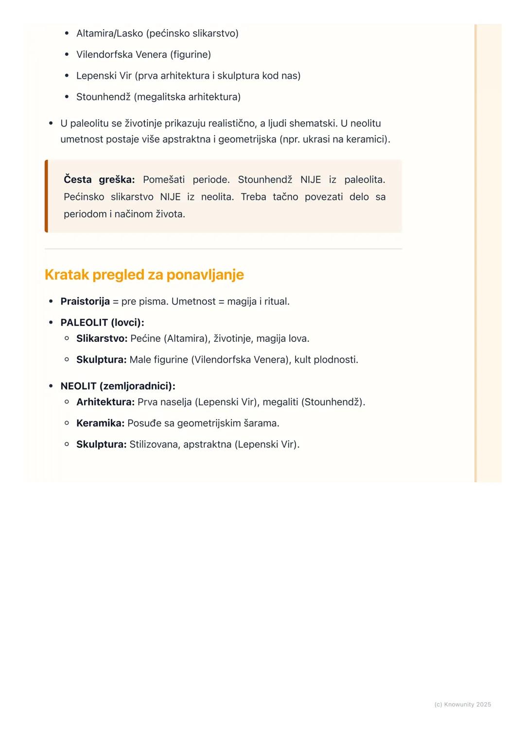 # Praistorijska umetnost

## Uvod i osnovne odlike

Praistorijska umetnost je najraniji oblik ljudskog stvaralaštva, iz perioda pre
pojave p
