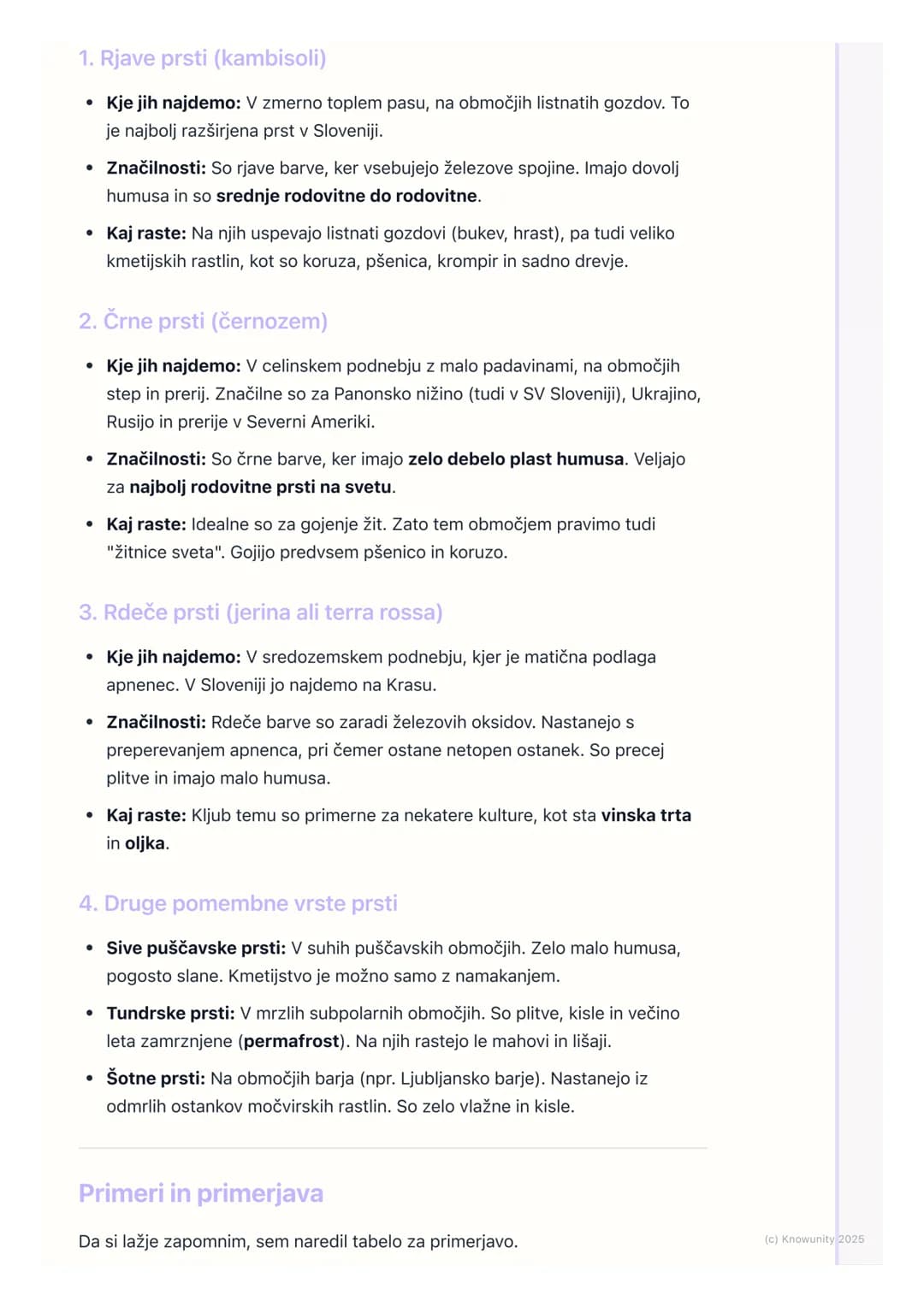 # Glavne vrste prsti

Uvod v vrste prsti

Prst je zgornja plast zemeljske površine, v kateri rastejo rastline. Ni povsod
enaka. Različne vrs