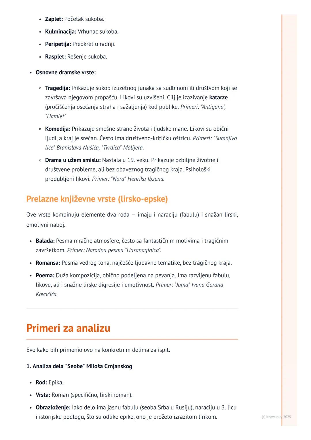 # Književni rodovi i vrste
(produbljeno)

Uvodni pregled književnih rodova

Osnovna podela književnosti na rodove potiče još od Aristotela i