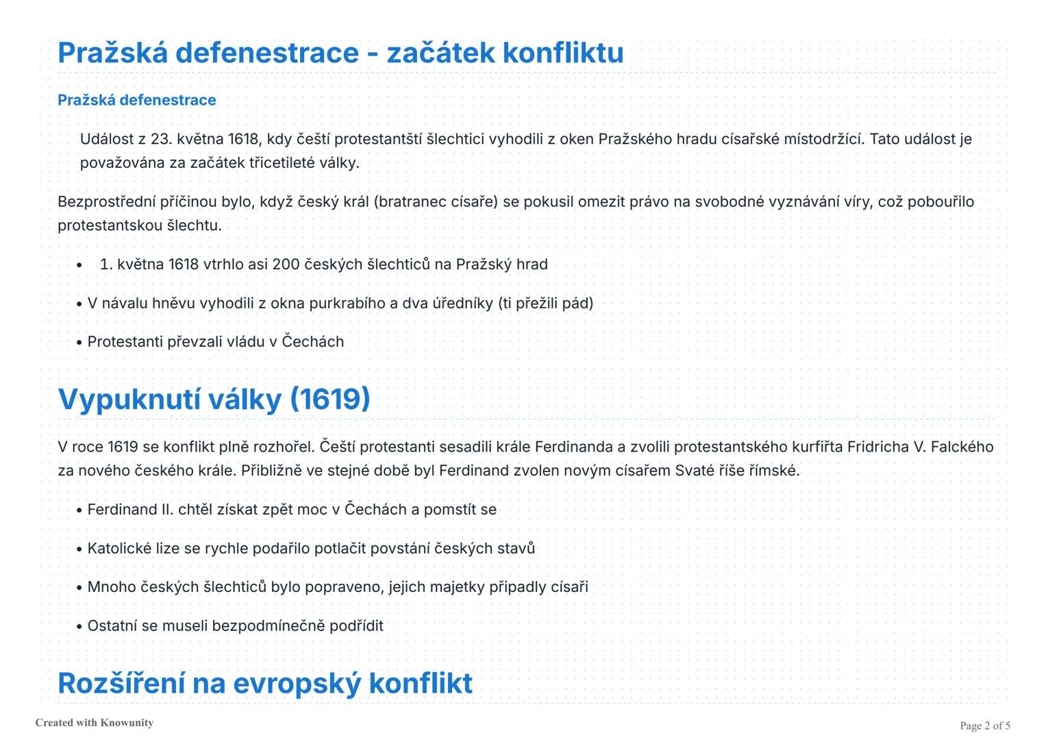 Třicetiletá válka
Chronologický přehled událostí a dopadů třicetileté války, jednoho z nejničivějších konfliktů evropské historie.
Třicetile