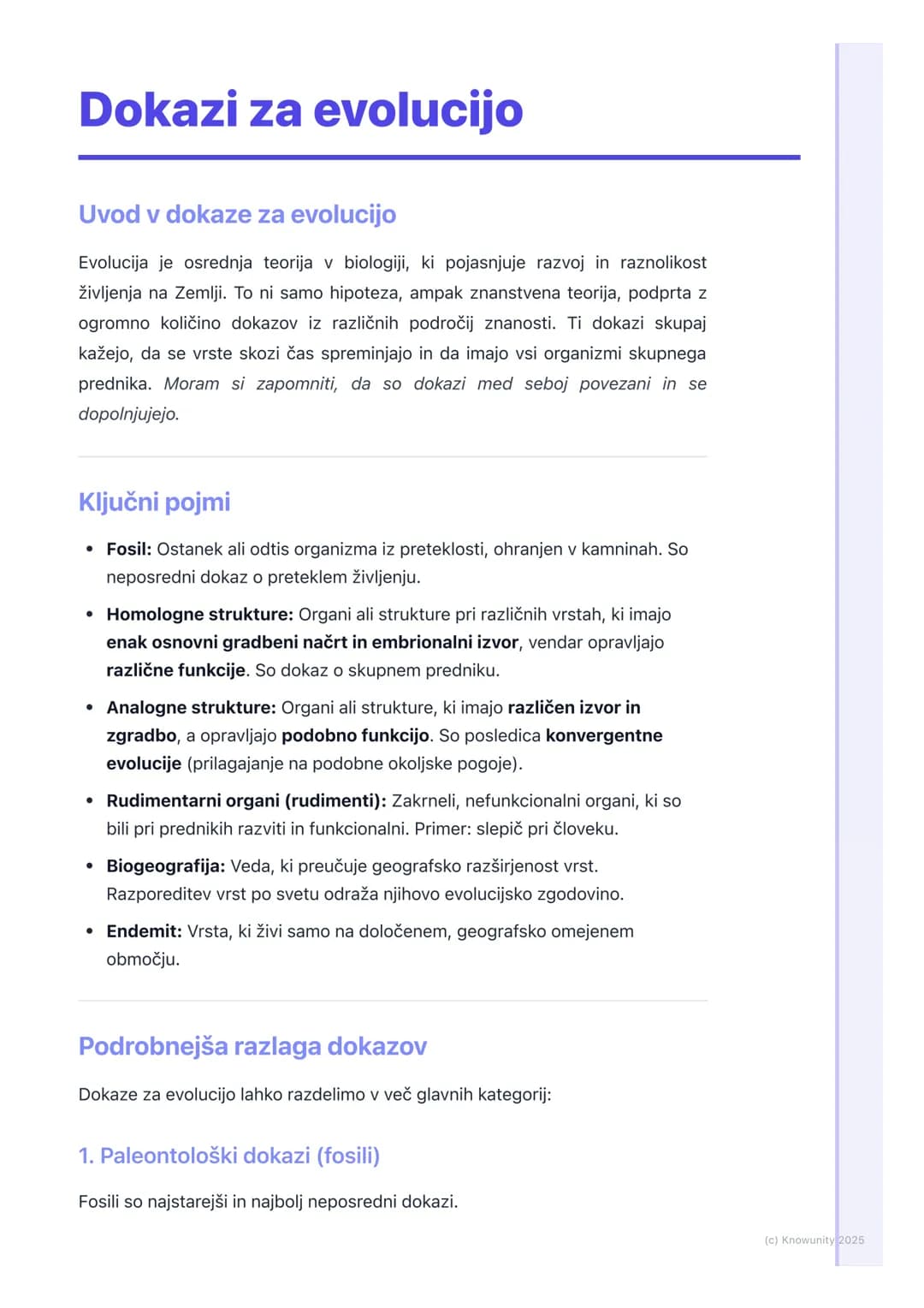 # Dokazi za evolucijo

Uvod v dokaze za evolucijo

Evolucija je osrednja teorija v biologiji, ki pojasnjuje razvoj in raznolikost
življenja 