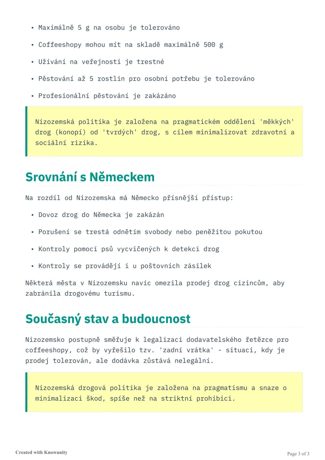 # Drogová politika v Nizozemsku

Přehled nizozemského přístupu k drogám, systému coffeeshopů a srovnání
s jinými evropskými zeměmi.

# Úvod 