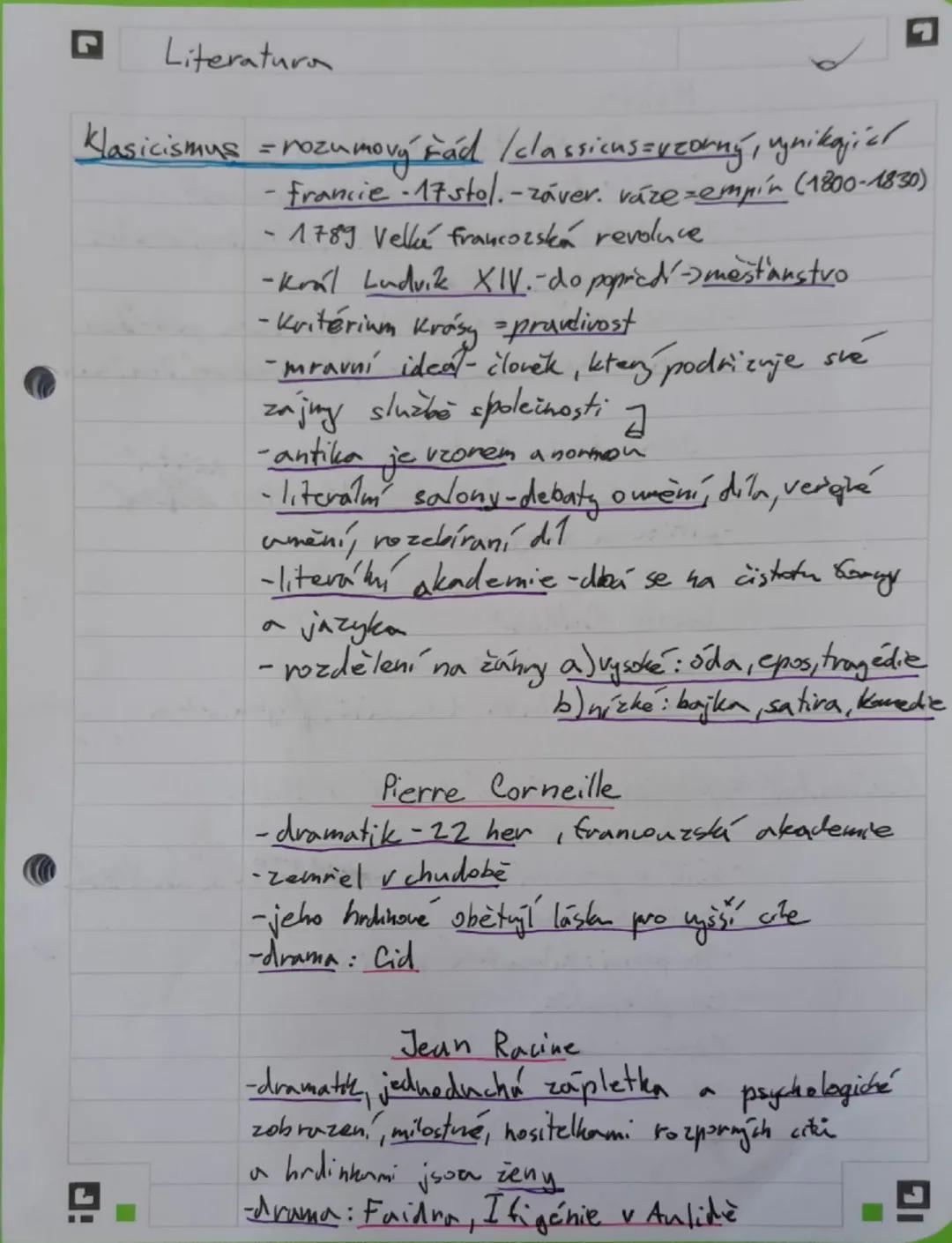 --- OCR Start ---
Literatura
Klasicismus = rozumový řád / classicus=vzorný, vynikající
- Francie 17.stol.-závěr. váze=empír (1800-1830)
- 17