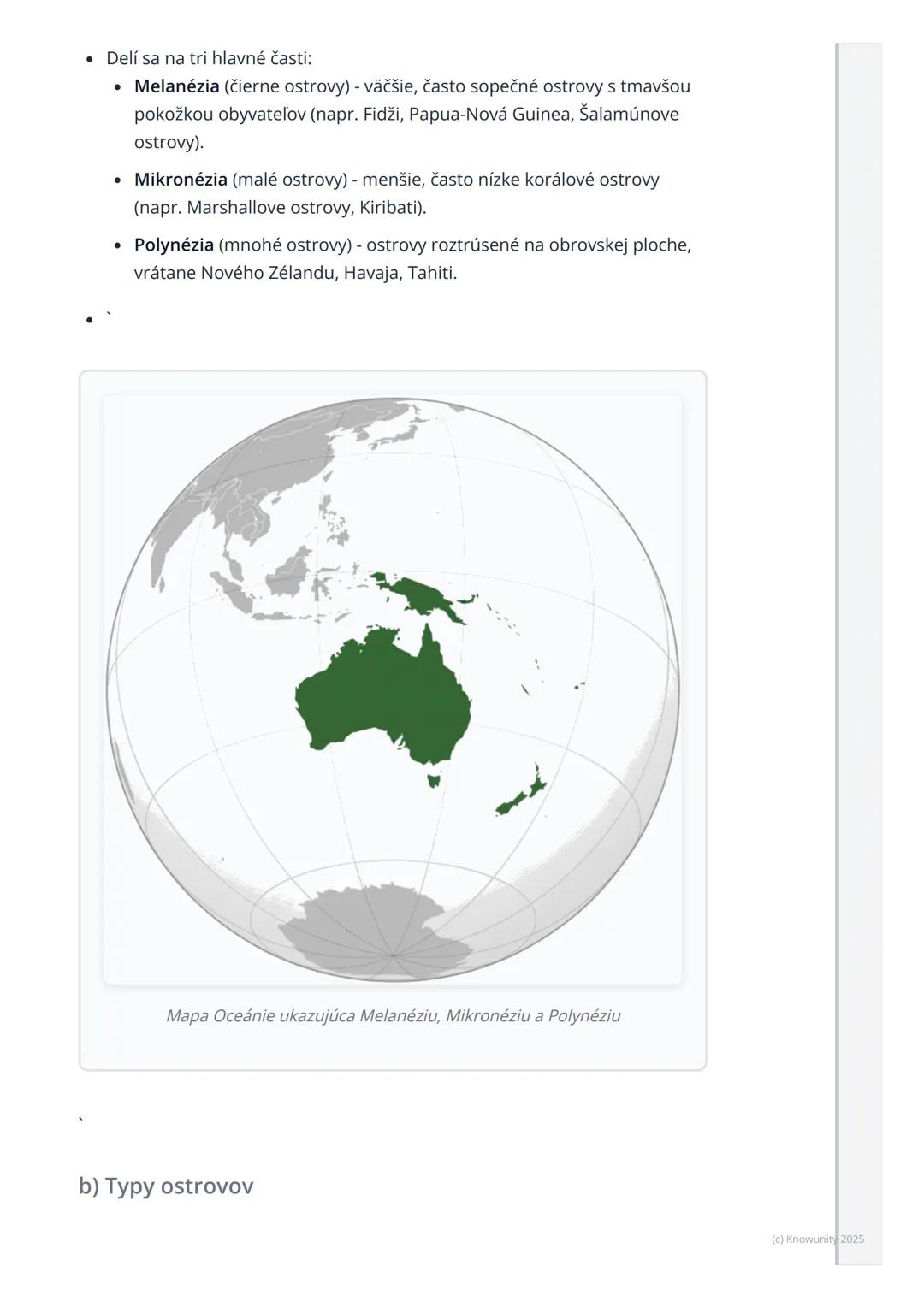 # Austrália a Oceánia

Prehľad / Úvod

Takže, dnes si prejdeme Austráliu a Oceániu. Je to veľmi zaujímavá časť sveta,
lebo je taká iná ako v