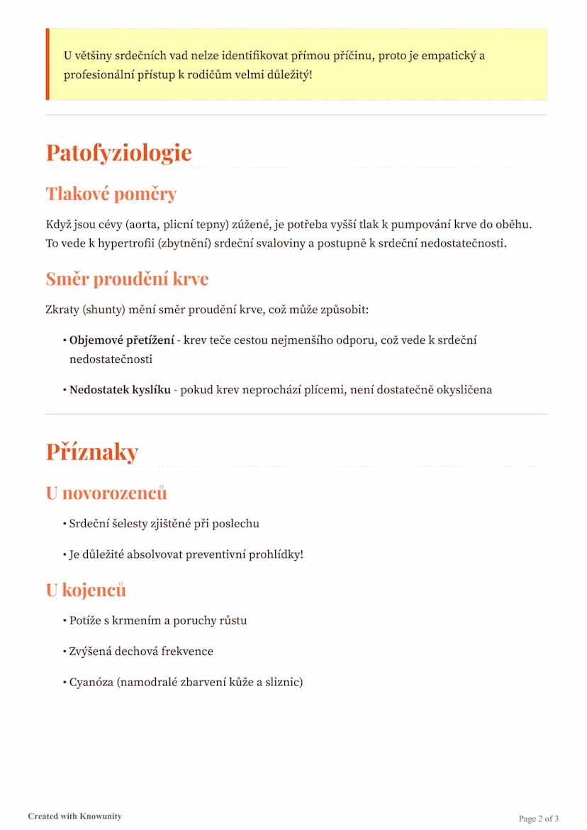 # Vrozené srdeční vady

Přehled vrozených srdečních vad, jejich příčin, projevů a léčby.

# Definice vrozených srdečních vad

Vrozené srdečn