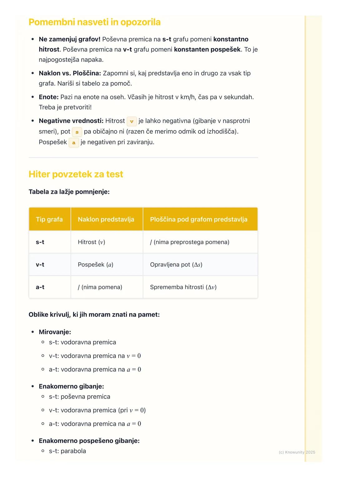 # 2.5. Grafi gibanja

Uvod v grafe gibanja

Grafi so super orodje za prikaz gibanja, ker lahko na hiter in pregleden način
vidimo, kako se j