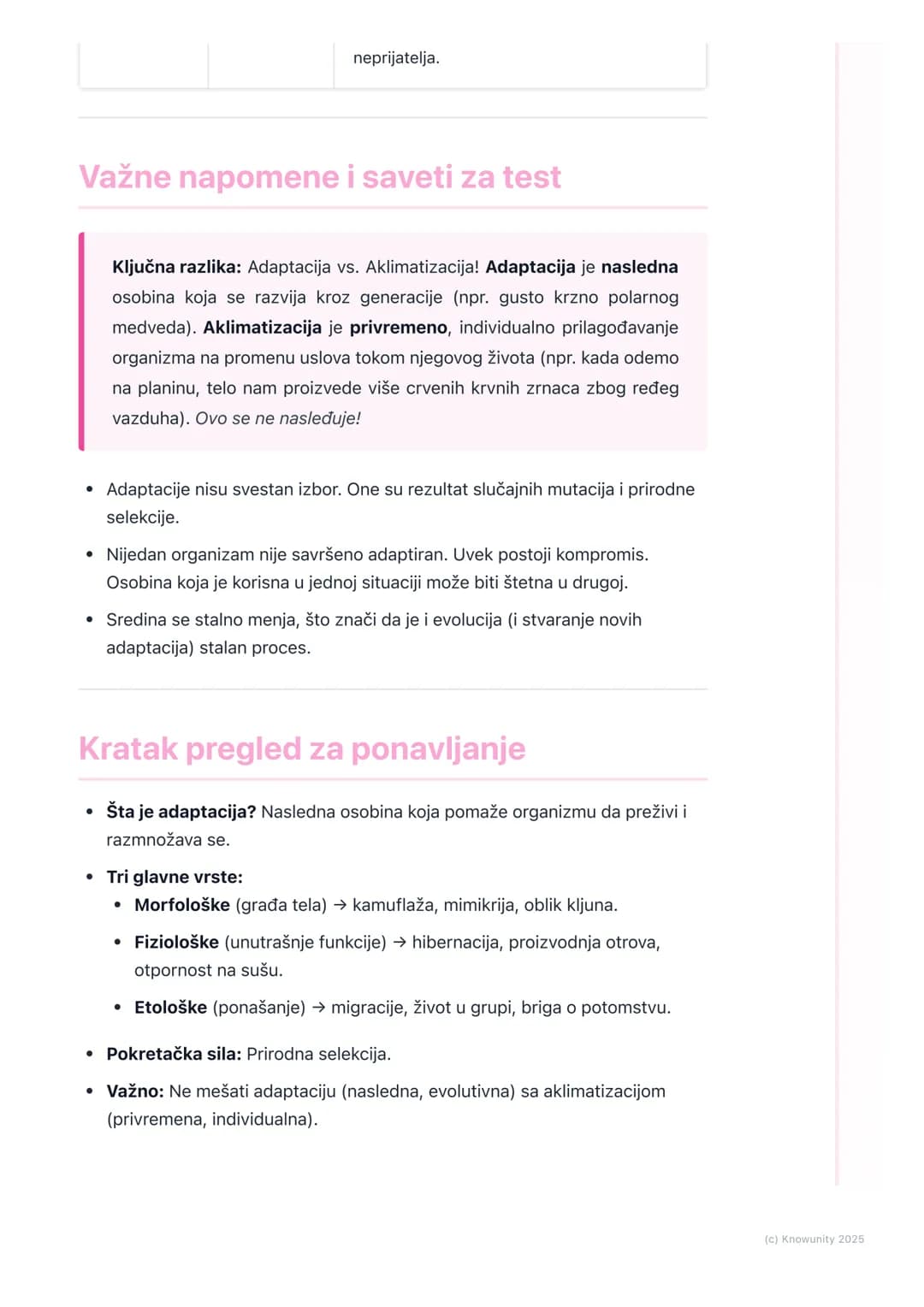 # Adaptacije organizama

Uvod u adaptacije

Adaptacije su nasledne osobine koje pomažu organizmima da prežive i da se
razmnožavaju u svojoj 