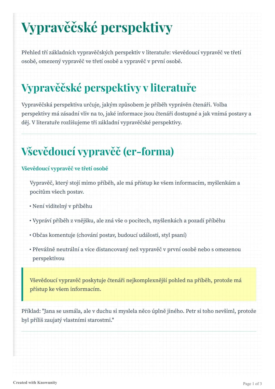 Vypravěčské perspektivy