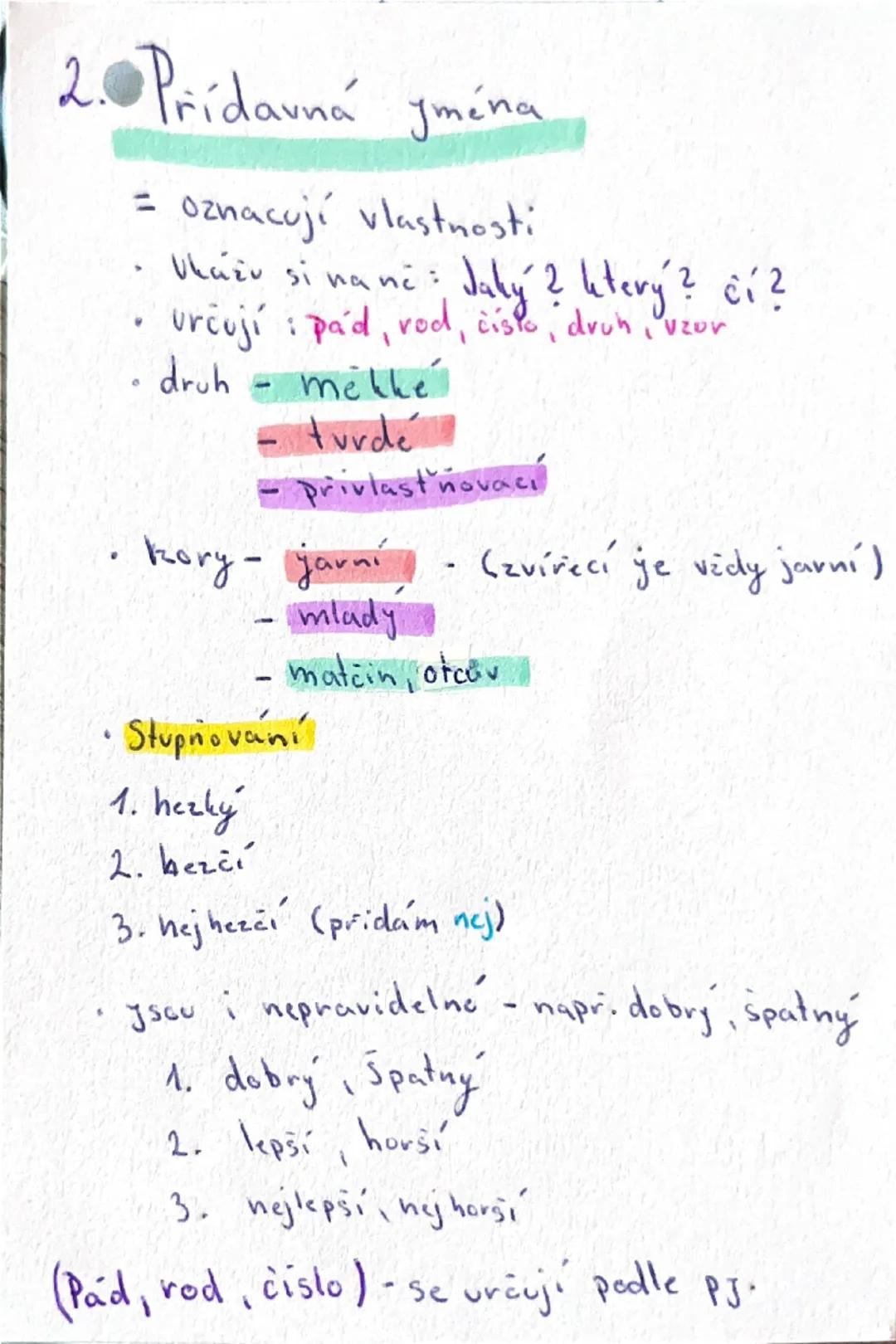 3. Lajména
= zastupují podstatné jména
- osobní: - já
- ty
- on
- ona
- ono
- my
- vy
- oni
•Privlastňovací:
- môj
- tvoj
- váš
•Ukazovací:
