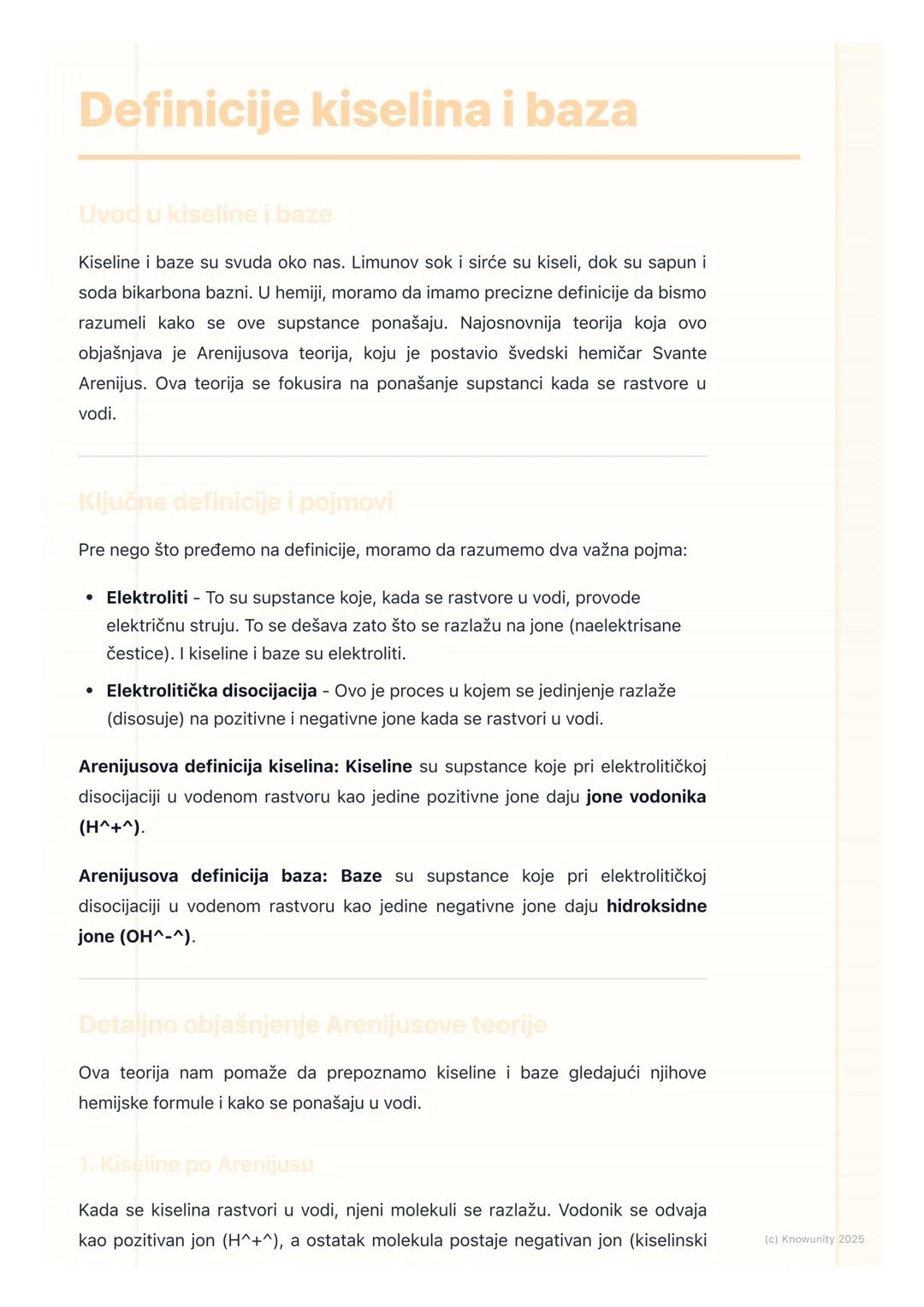 # Definicije kiselina i baza

Uvod u kiseline i baze

Kiseline i baze su svuda oko nas. Limunov sok i sirće su kiseli, dok su sapun i
soda b
