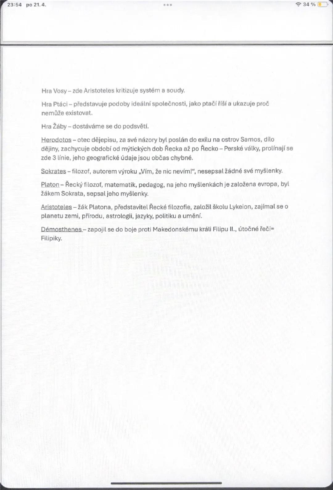 ## Antické literatura

### Řecká literatura

* Začátek kolem roku 1200 n. l.
* Řekové se usídlily v jižní části Balkánského ostrova, byla to