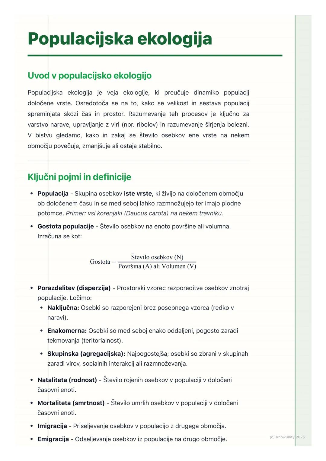 # Populacijska ekologija

Uvod v populacijsko ekologijo

Populacijska ekologija je veja ekologije, ki preučuje dinamiko populacij
določene v