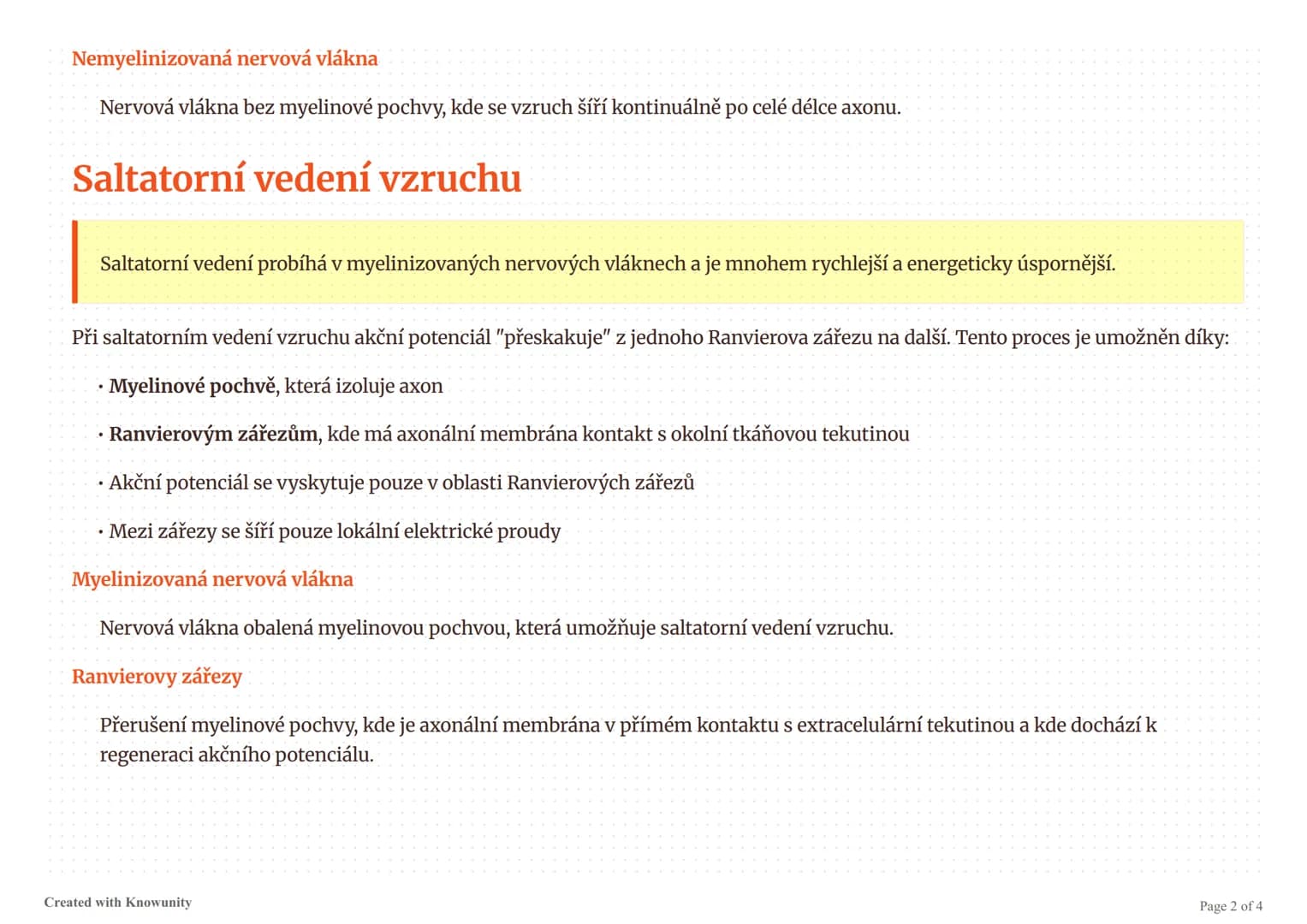 # Vedení vzruchu podél axonu

Vysvětlení mechanismů kontinuálního a saltatorního vedení vzruchu v nervových buňkách.

# Vedení vzruchu podél