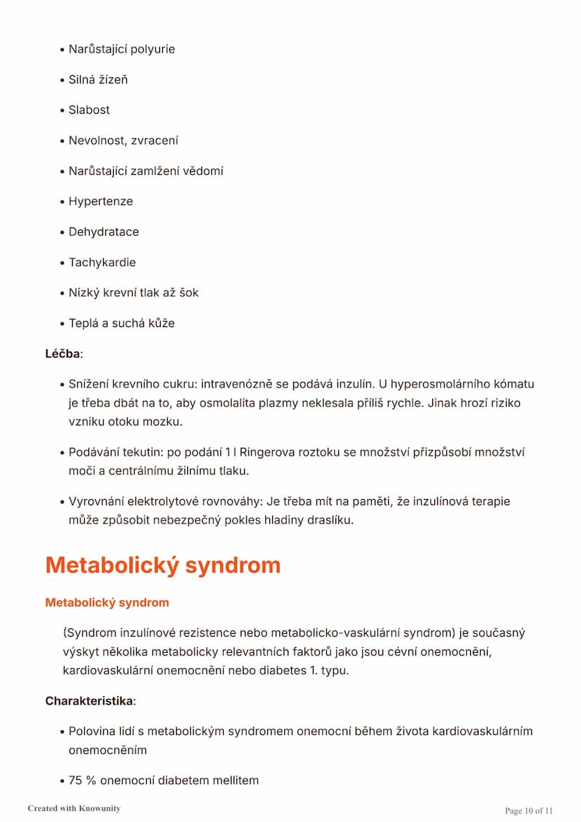 # Diabetes mellitus (cukrovka)

Přehled typů diabetu, jejich příčin, symptomů, diagnostiky a léčby, včetně akutních
komplikací jako hypoglyk