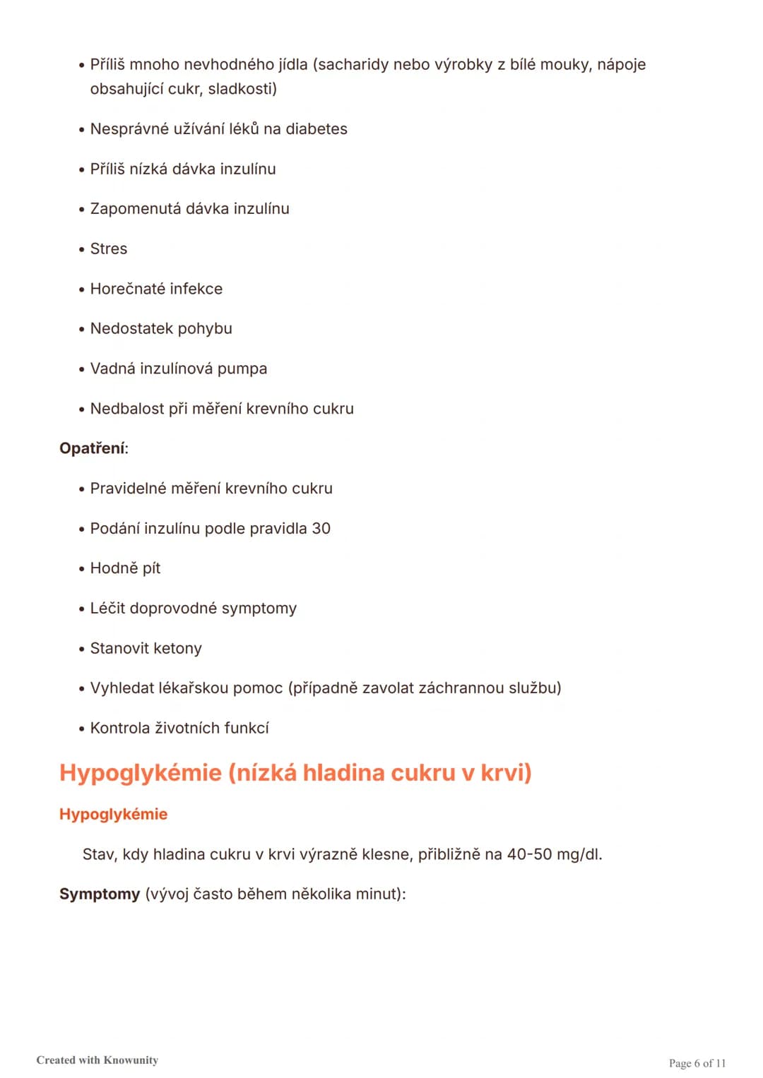 # Diabetes mellitus (cukrovka)

Přehled typů diabetu, jejich příčin, symptomů, diagnostiky a léčby, včetně akutních
komplikací jako hypoglyk
