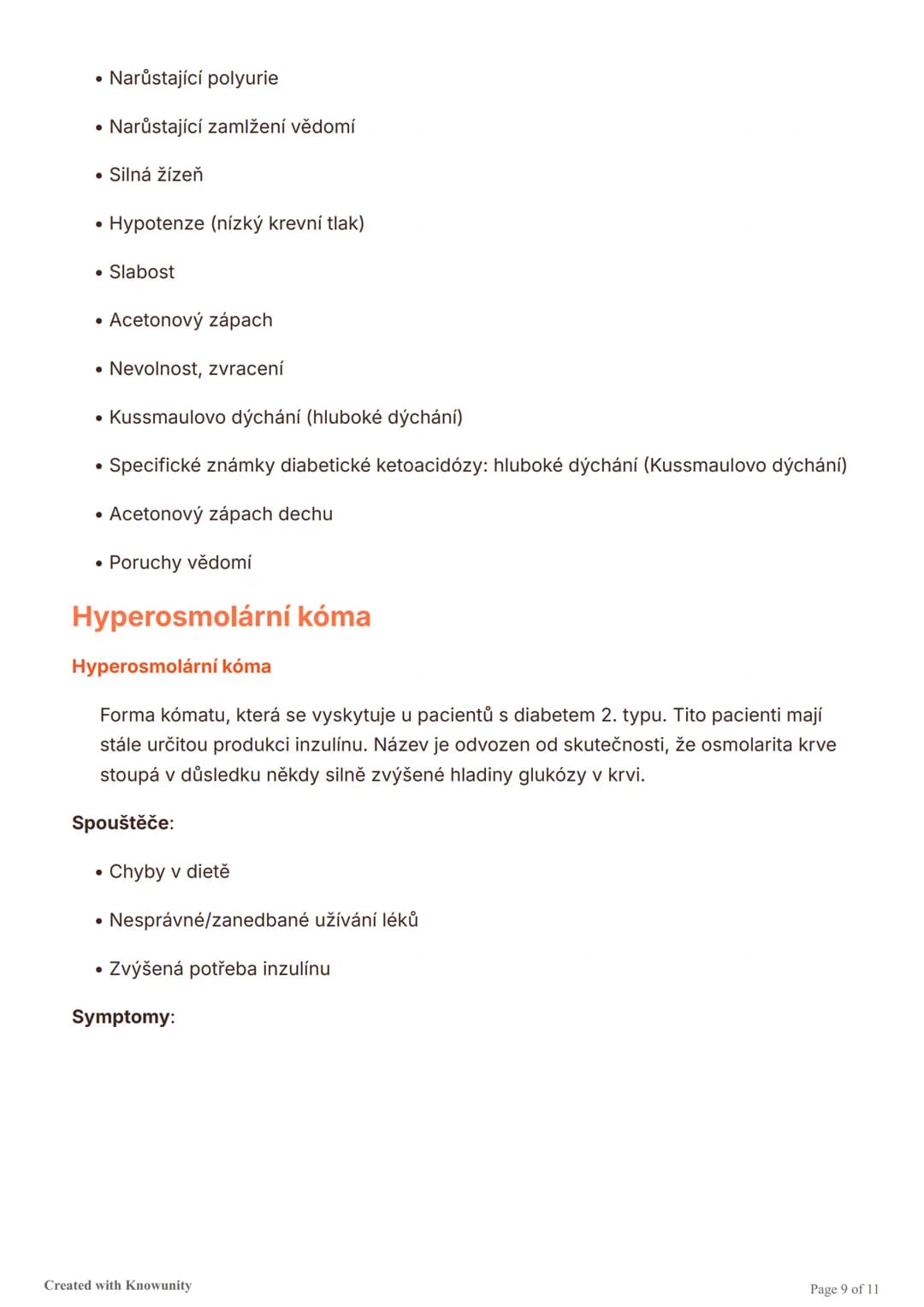 # Diabetes mellitus (cukrovka)

Přehled typů diabetu, jejich příčin, symptomů, diagnostiky a léčby, včetně akutních
komplikací jako hypoglyk