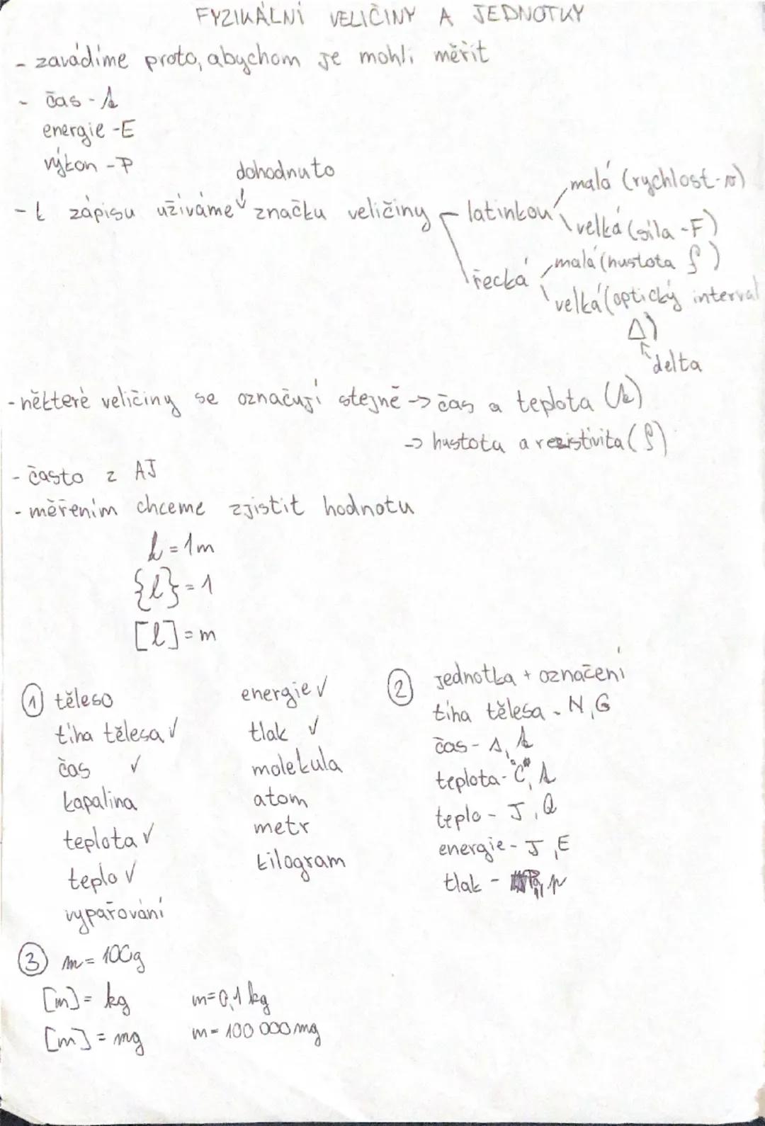 # FYZIKÁLNÍ VELIČINY A JEDNOTKY

- zavádíme proto, abychom je mohli měřit
- čas - $t$
- energie - E
- výkon - P
- v zápisu užíváme značku ve