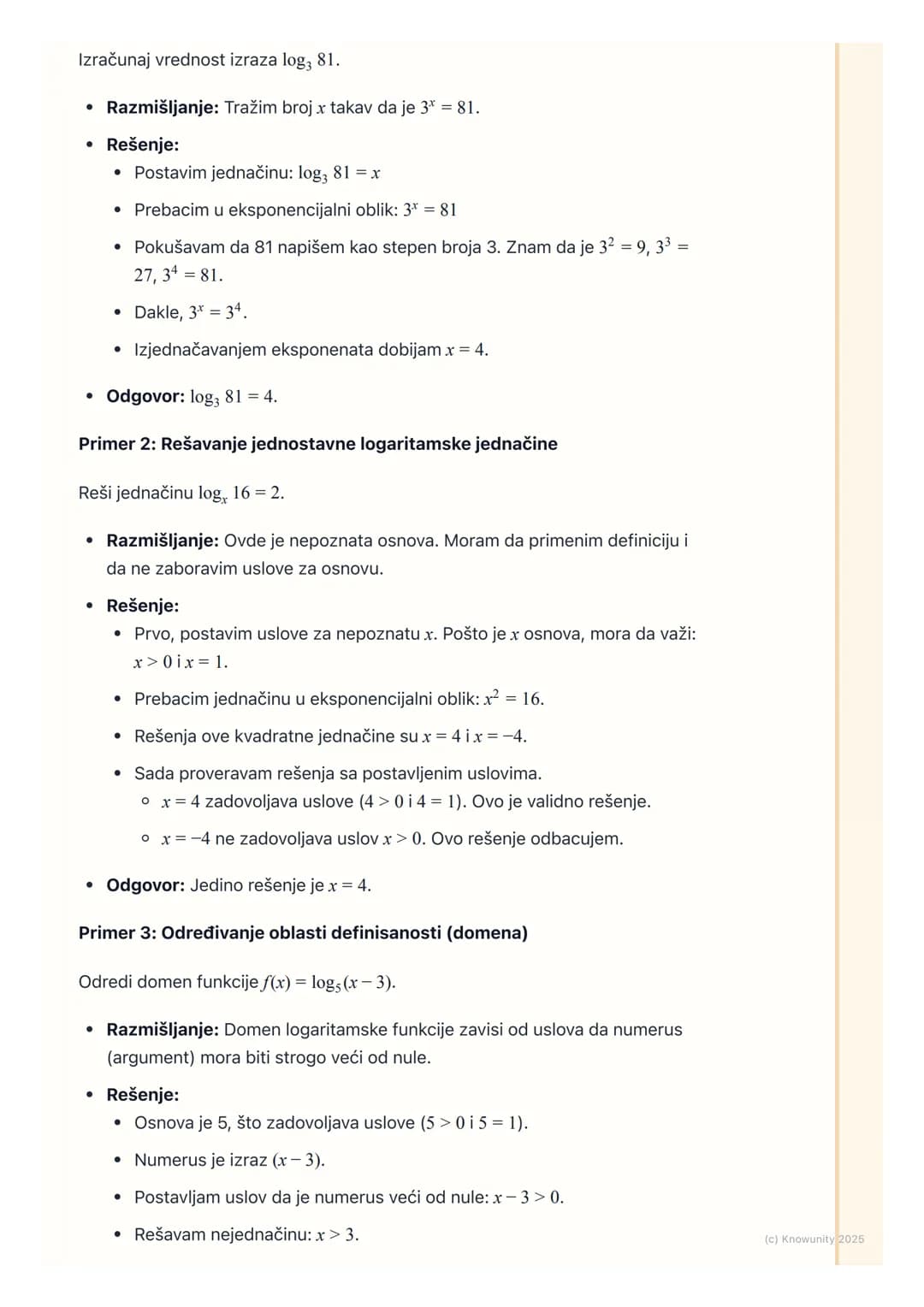# Pojam logaritma i
logaritamske funkcije

Uvod u pojam logaritma

Logaritmi su u suštini inverzna operacija stepenovanju. Kao što je koreno