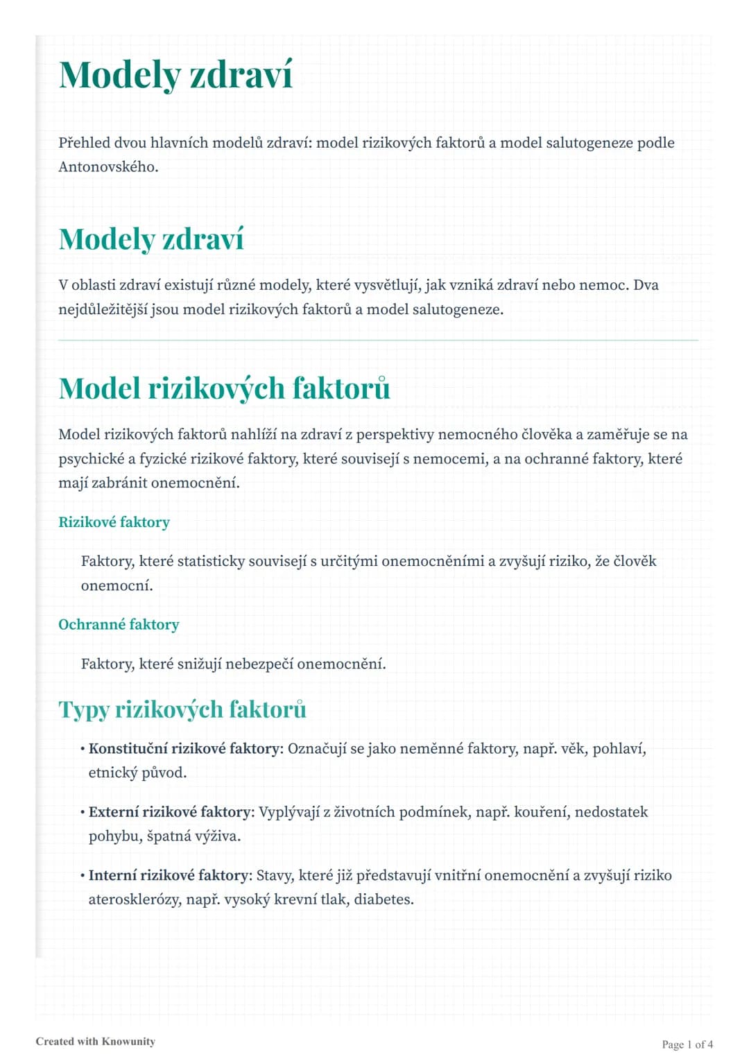 Modely zdraví