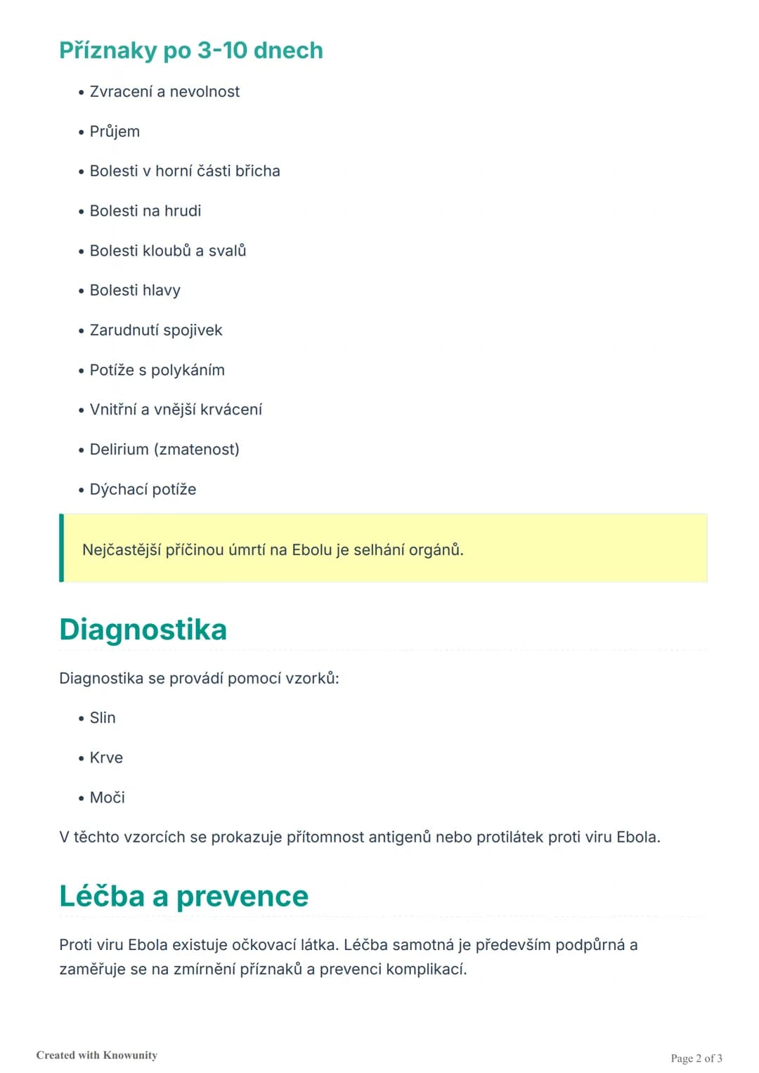 # Ebola virus
Informace o vzácném infekčním onemocnění Ebola, jeho příznacích, přenosu a léčbě.

# Co je Ebola?
Ebola je vzácné infekční one
