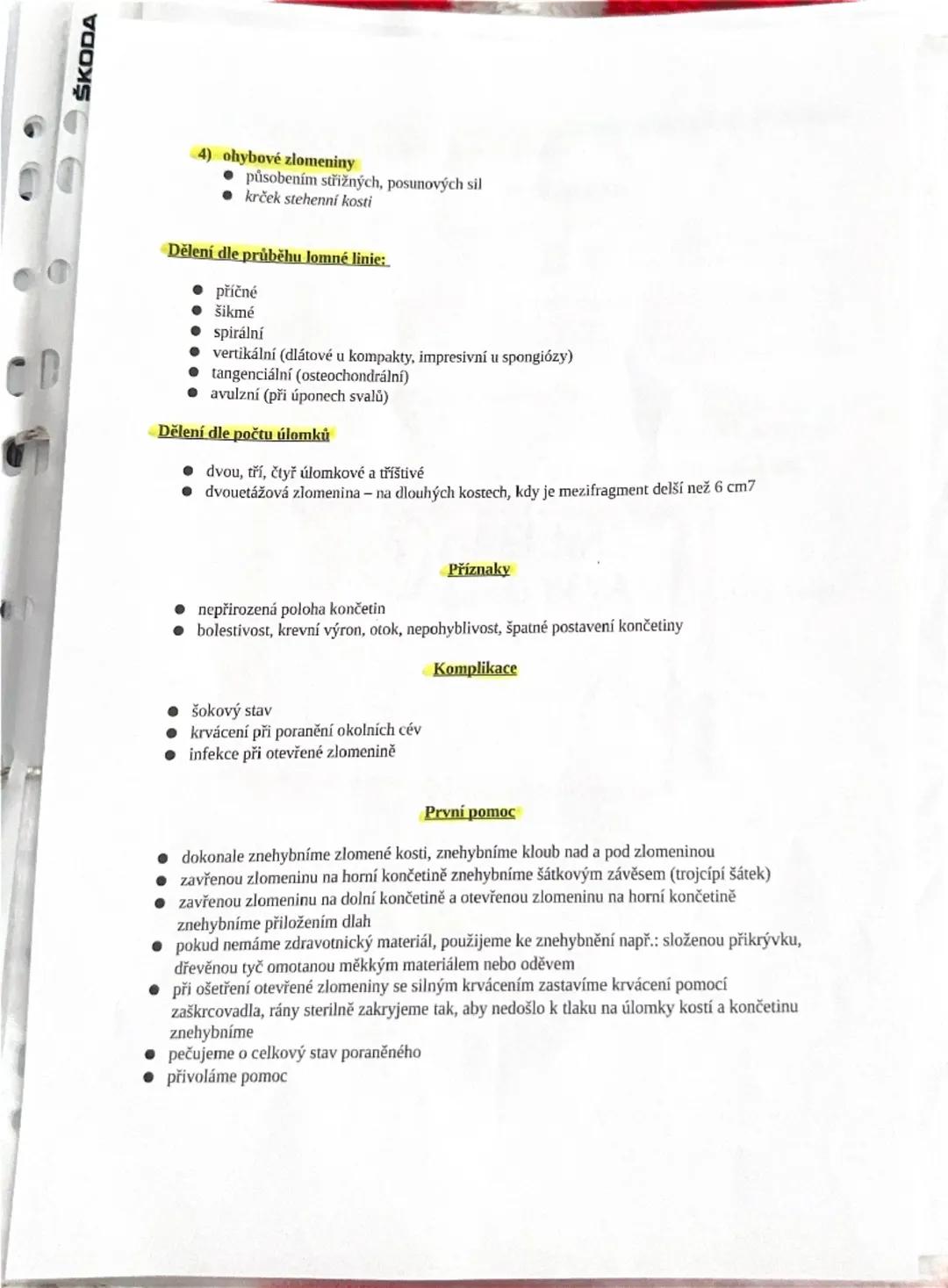 4) Soustava opěrná - funkce, stavba kostí, druhy kostí, popis horní a dolní
končetiny, poškození kostí
základem opěrné soustavy je kostra
FC